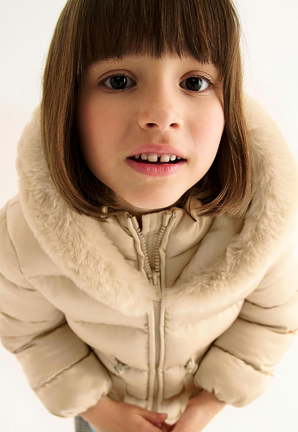 Abel & Lula Satin coat for Girls Almond