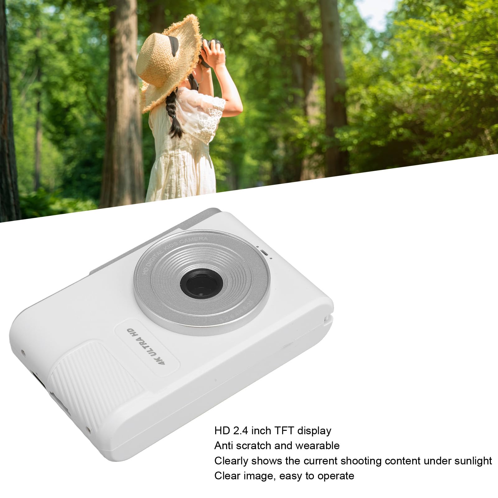 Digitale Camera 48 MP 4K, Autofocus Compactcamera met 2,4 Inch Scherm