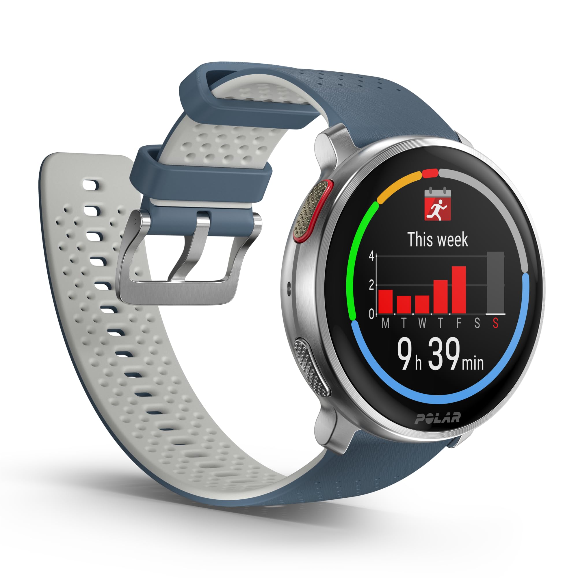 POLAR Silikonowy pasek 22 mm unisex dla dorosłych, niebieski, S-L