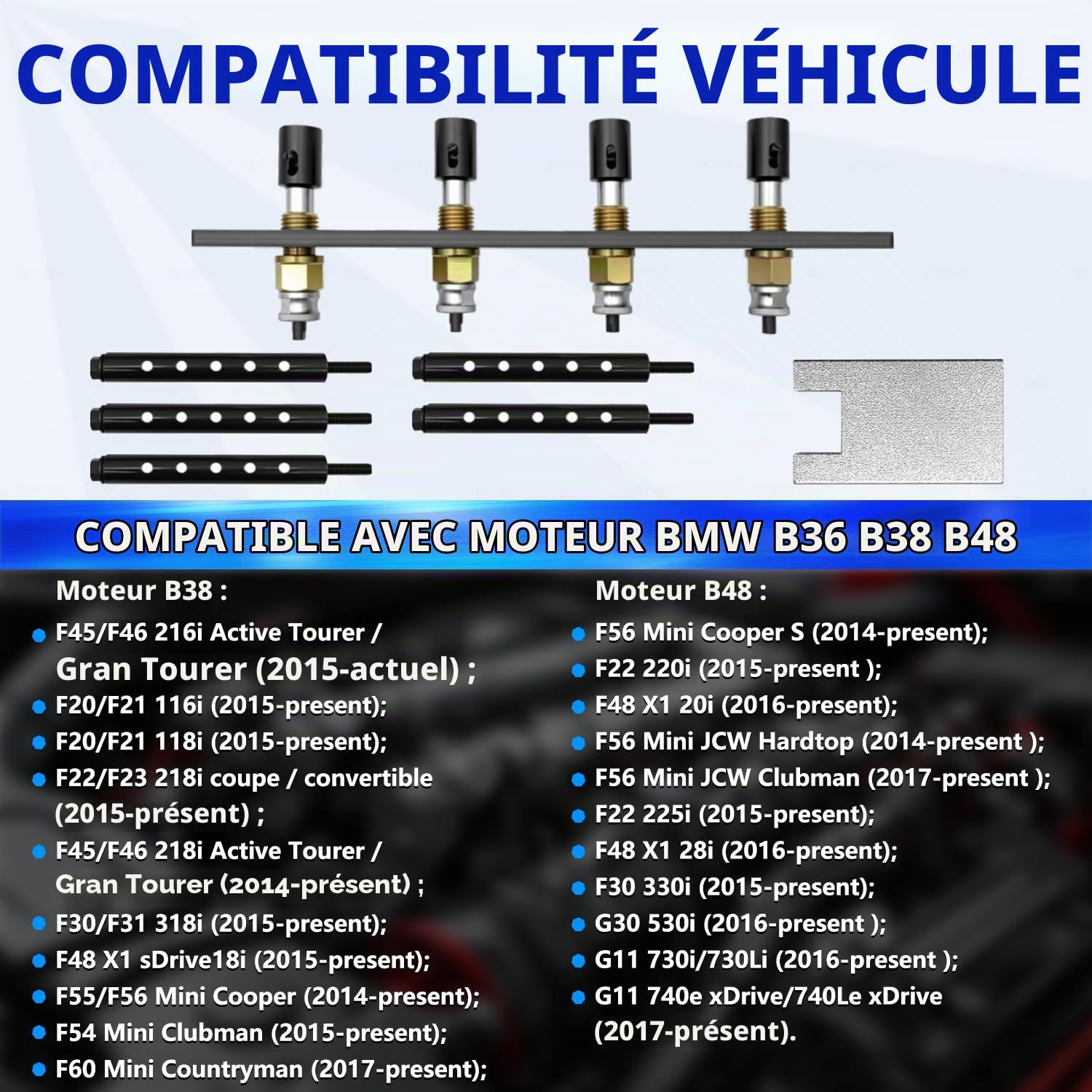 ZKTOOL Kit d'Outils de Retrait et d'Installation d'Injecteur de Carburant | Pour BMW B36 B38 B48, Équivalent à OEM 83302385417, Ensemble Professionnel d'Extraction, Matériel Durable de Réparation