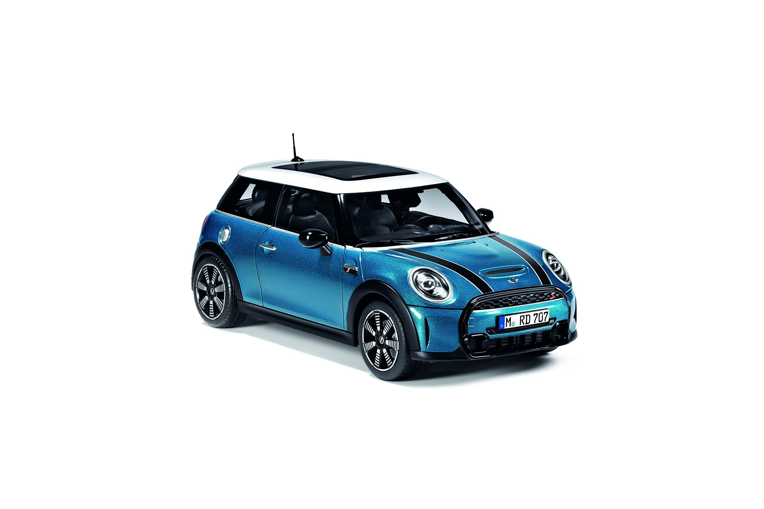 MINI Genuine Miniature Cooper S 1:18 Scale Die Cast Island Blue