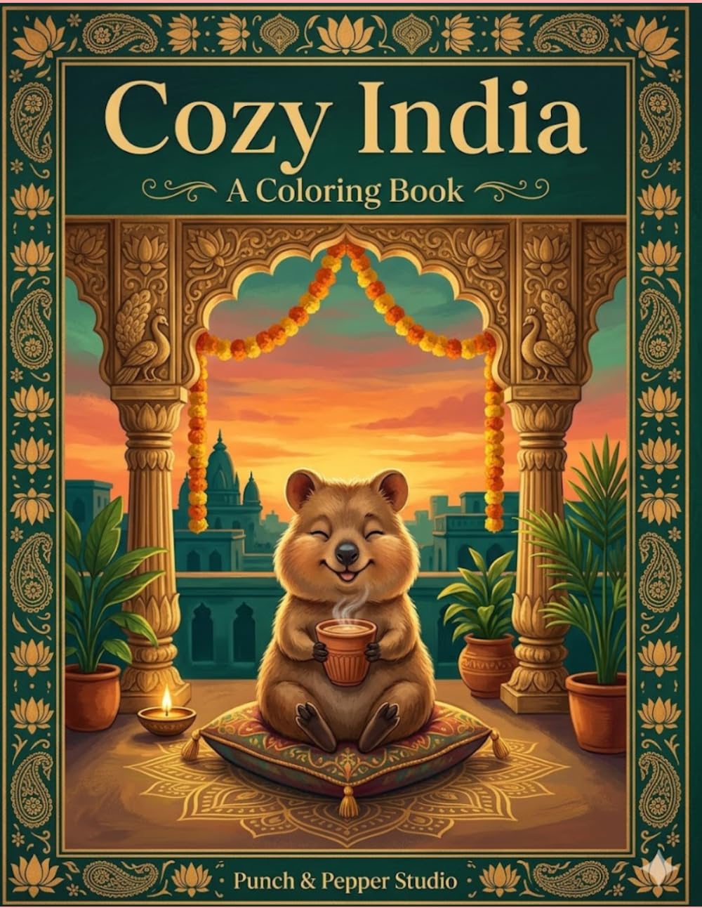 Cozy India: A Relaxing Adult Coloring Journey with the World's Happiest Quokka | Mindful Indian Traditions, Mandalas, and Serene Landscapes for Stress Relief (Cozy Coloring Country –)