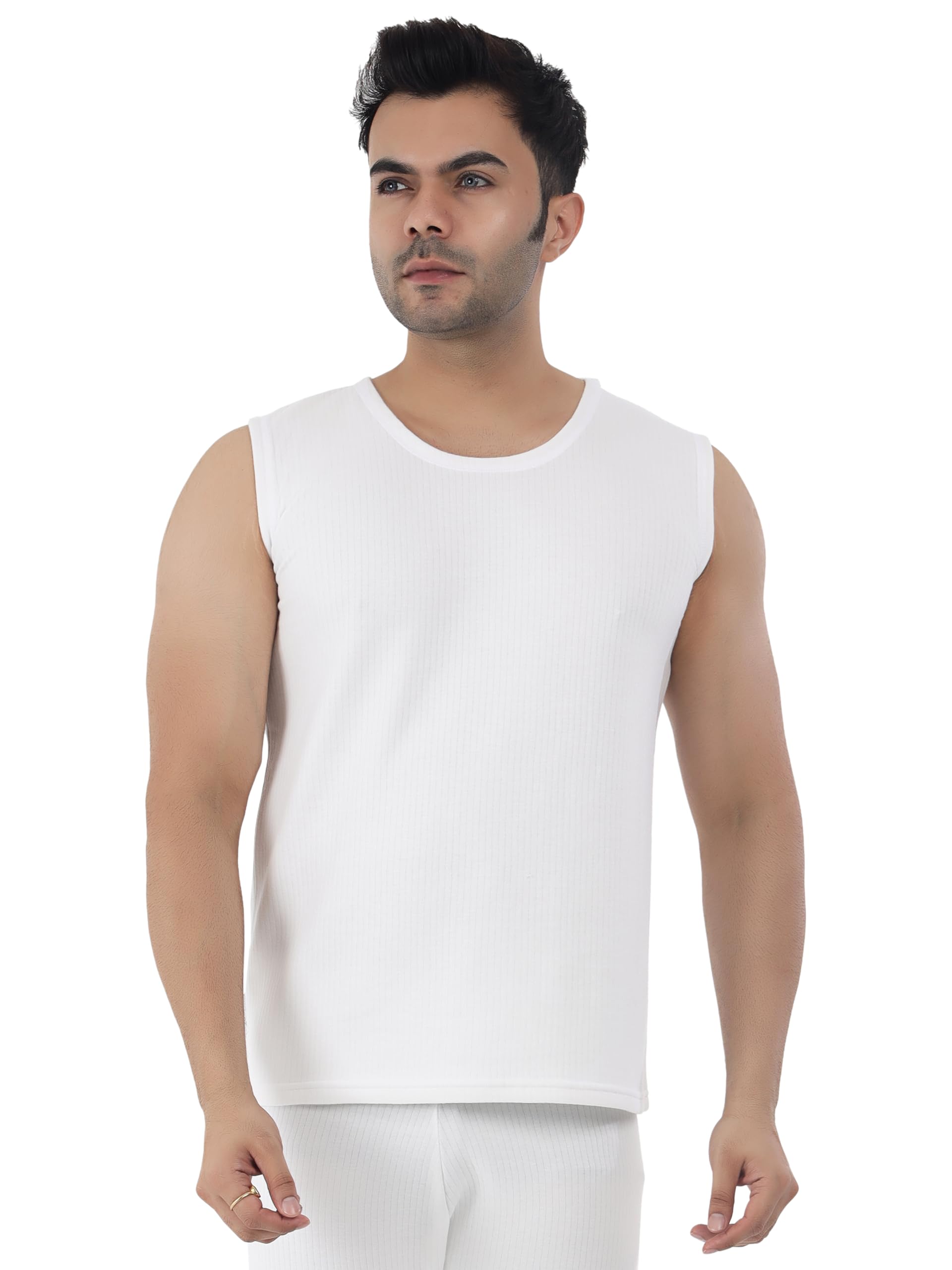 selfcare Men’s Soft Polycotton Lycra Striped Thermal Sleeveless Round Neck Top (Pack of 1)-picture-52