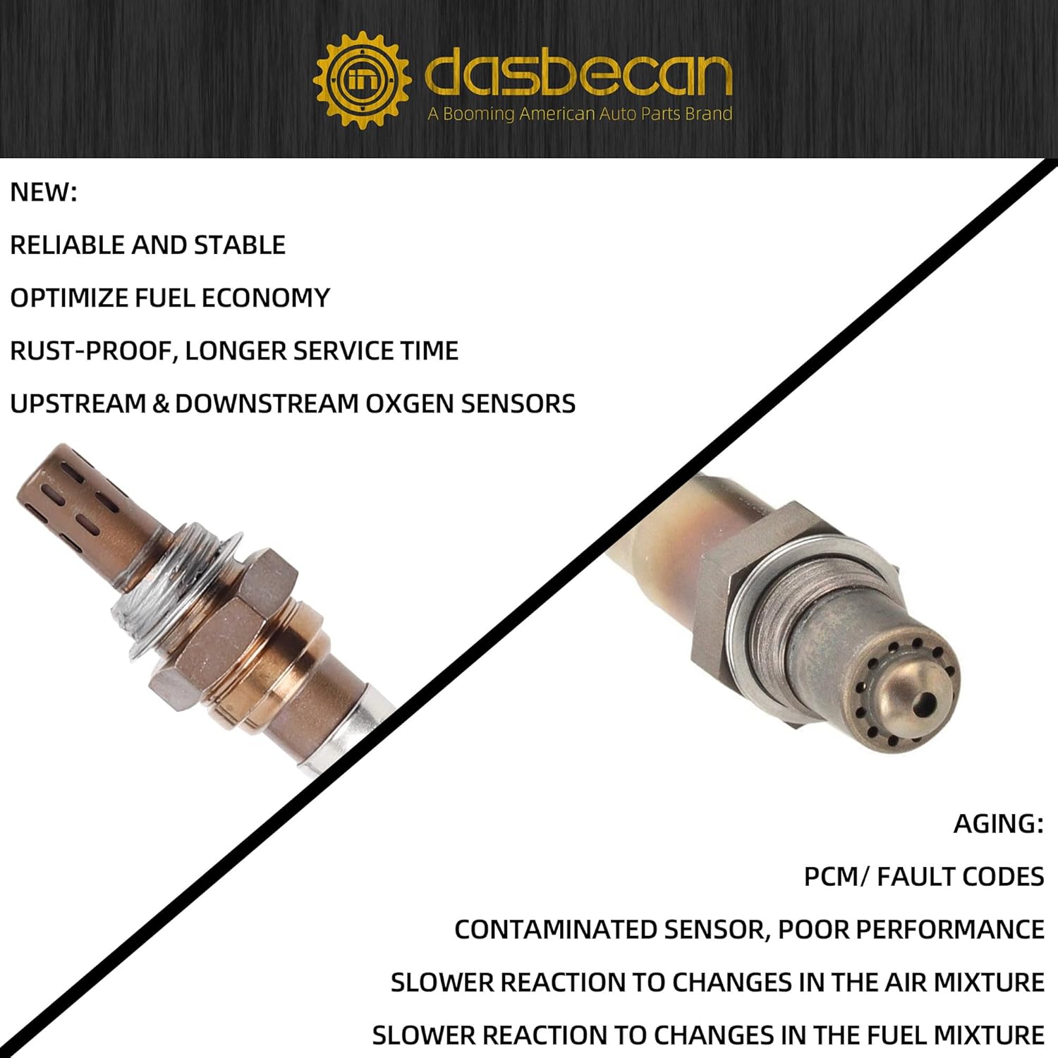 Dasbecan Upstream & Downstream Oxygen Sensor 234-5029 234-4238 Compatible with KIA Sportage Sorento Optima Rando Forte 5 Koup 2.4L & Hyundai Tucson Sonata Santa Fe 2.0 2.4 Non-Turbo