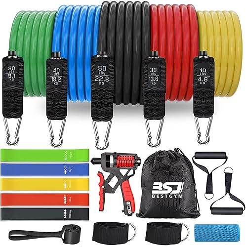Miniatura 1 de Resistance Bands,Exercise Bands,Resistance Bands for Working Out with Handles for Men and Women,Workout Bands with Door Anchor and Ankle,Strength
