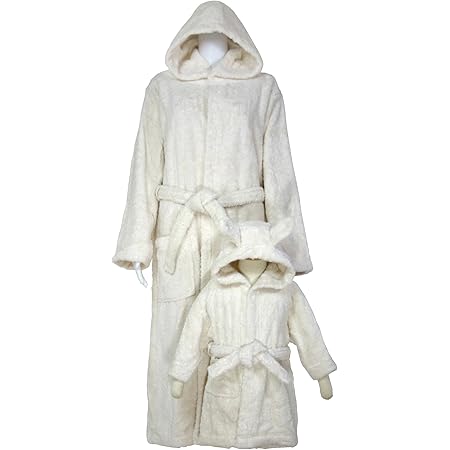 Amazon 親子ペアのオーガニックコットン バスローブセット 74 80 80cm 176cm ギフトセット ベビー マタニティ 通販