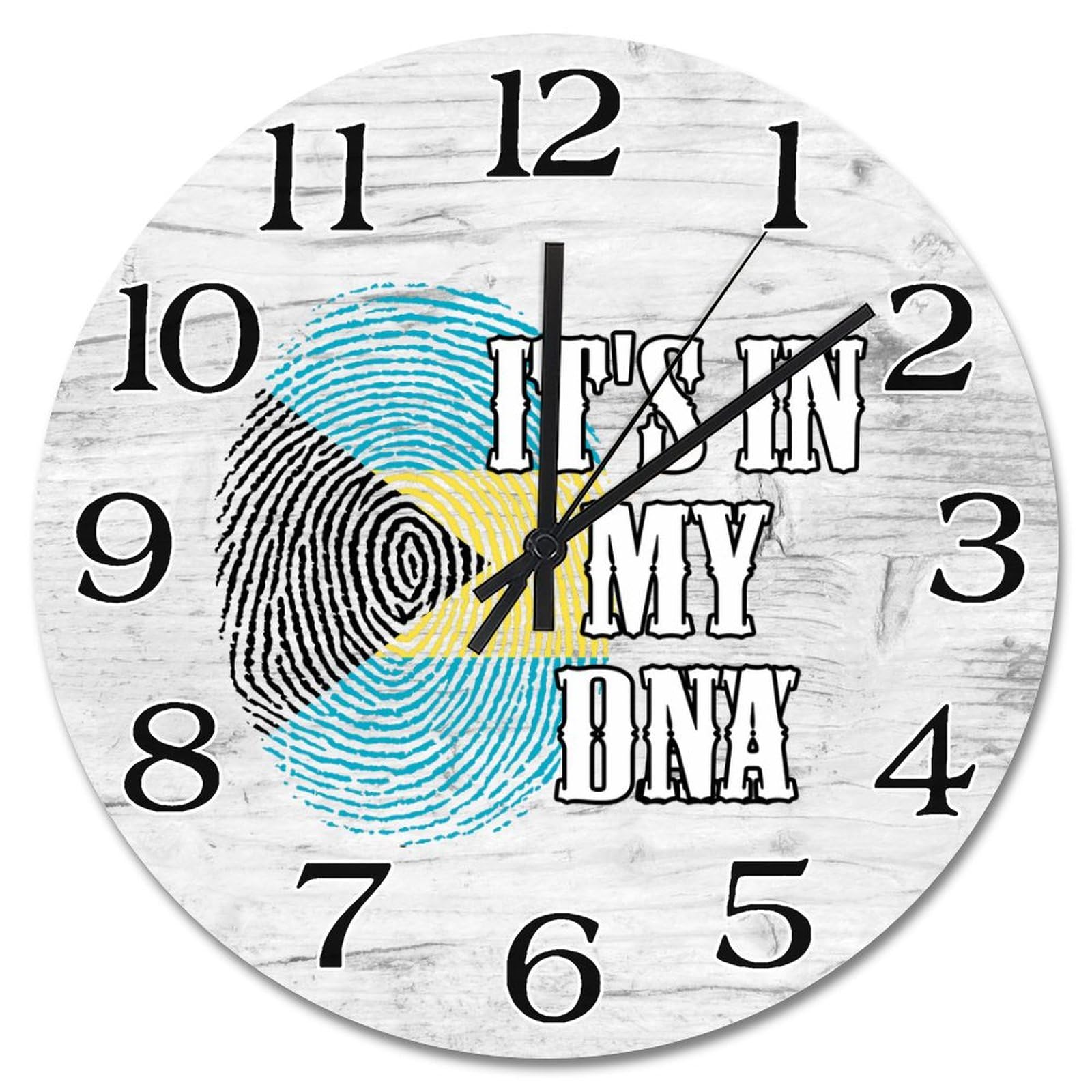 Horloge murale en bois Bahamas 38cm pendule rustique à piles