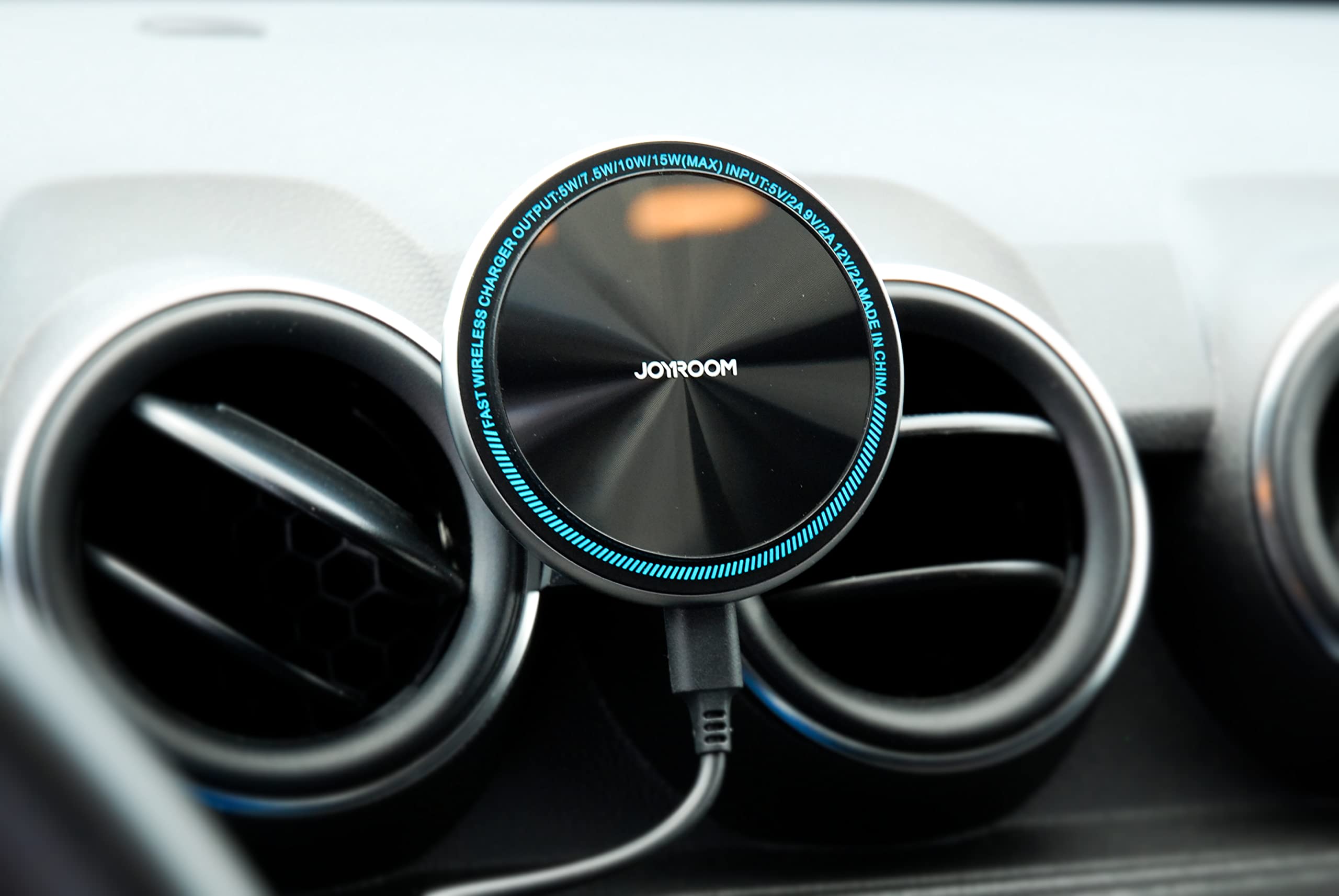 Supporto magnetico per auto da 15 W, compatibile con ventilazioni rotonde Dacia Duster 2 I 360° Wireless Quick Charge I supporto per cellulare auto ricarica wireless