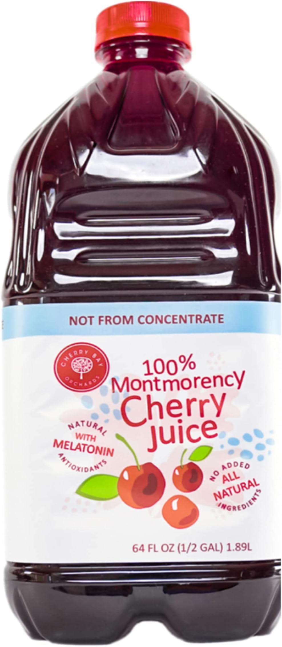 Cherry Bay Orchards Tart Cherry Juice (64 oz Bottle) - 100% Natural Cherry Juice Not From Concentrate, Boosts Immunity, Improves Sleep - No Added Sugar, Gluten Free, Non GMO