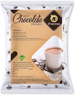 D'aromas Hot Chocolate Premix Instant Drink 1kg|Rich in Taste - Just Hot Water|Suitable for all Vending Machines