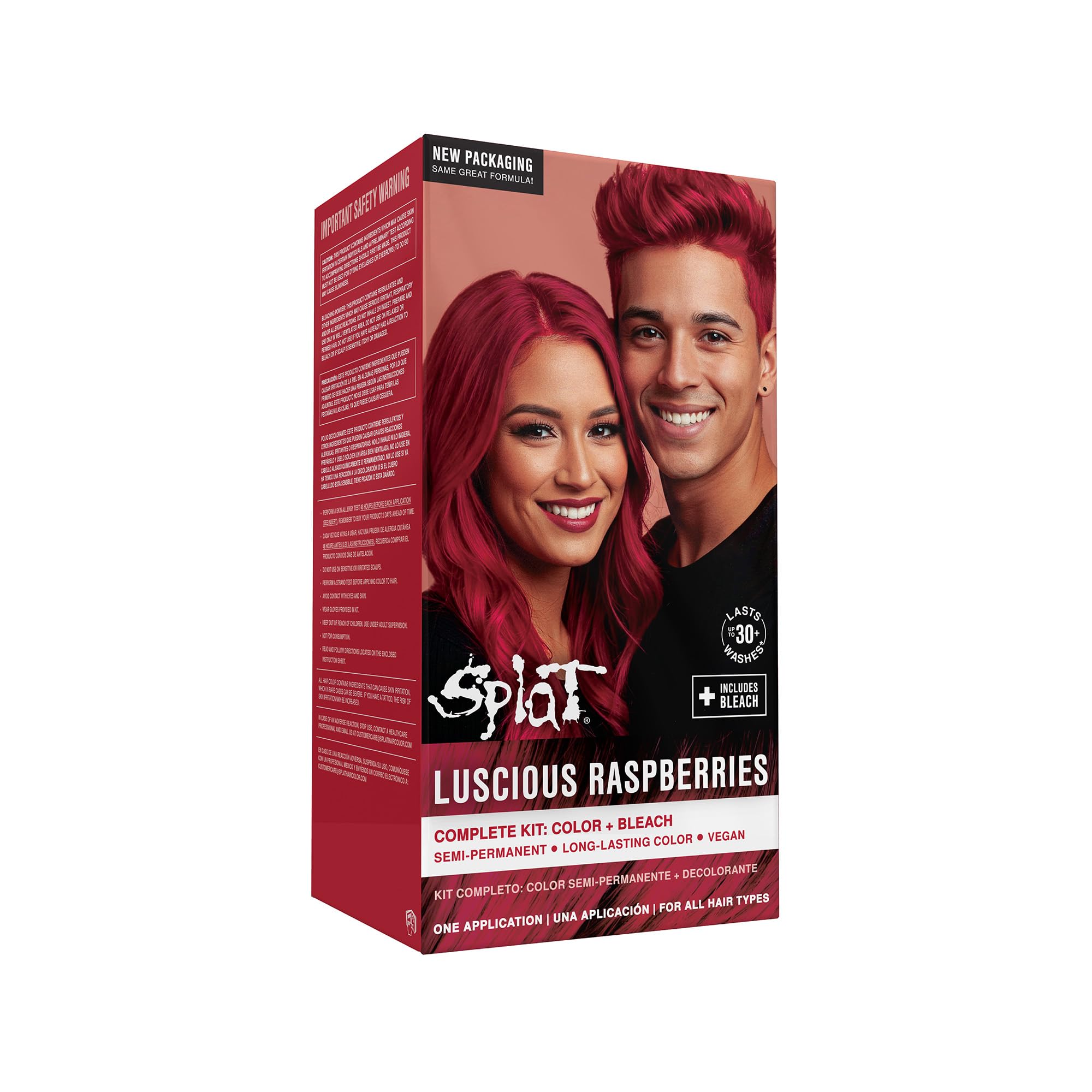 Splat Complete/Semi Permanent Hair Colour Kit Luscious Raspberry