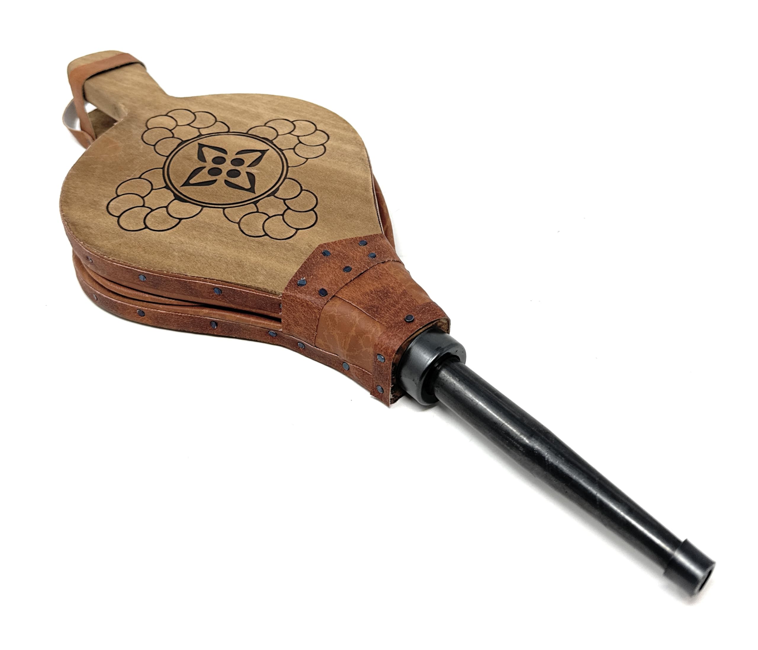 MGE - Blasebalg für Kamin und Grill - Grill Blasebalg für Kamin und Grill, Handblasebalg Luftbläser für Kamin, Grill, Outdoor Camping, Holzofe Grillgebläse - Natürliches Holz - 43 cm