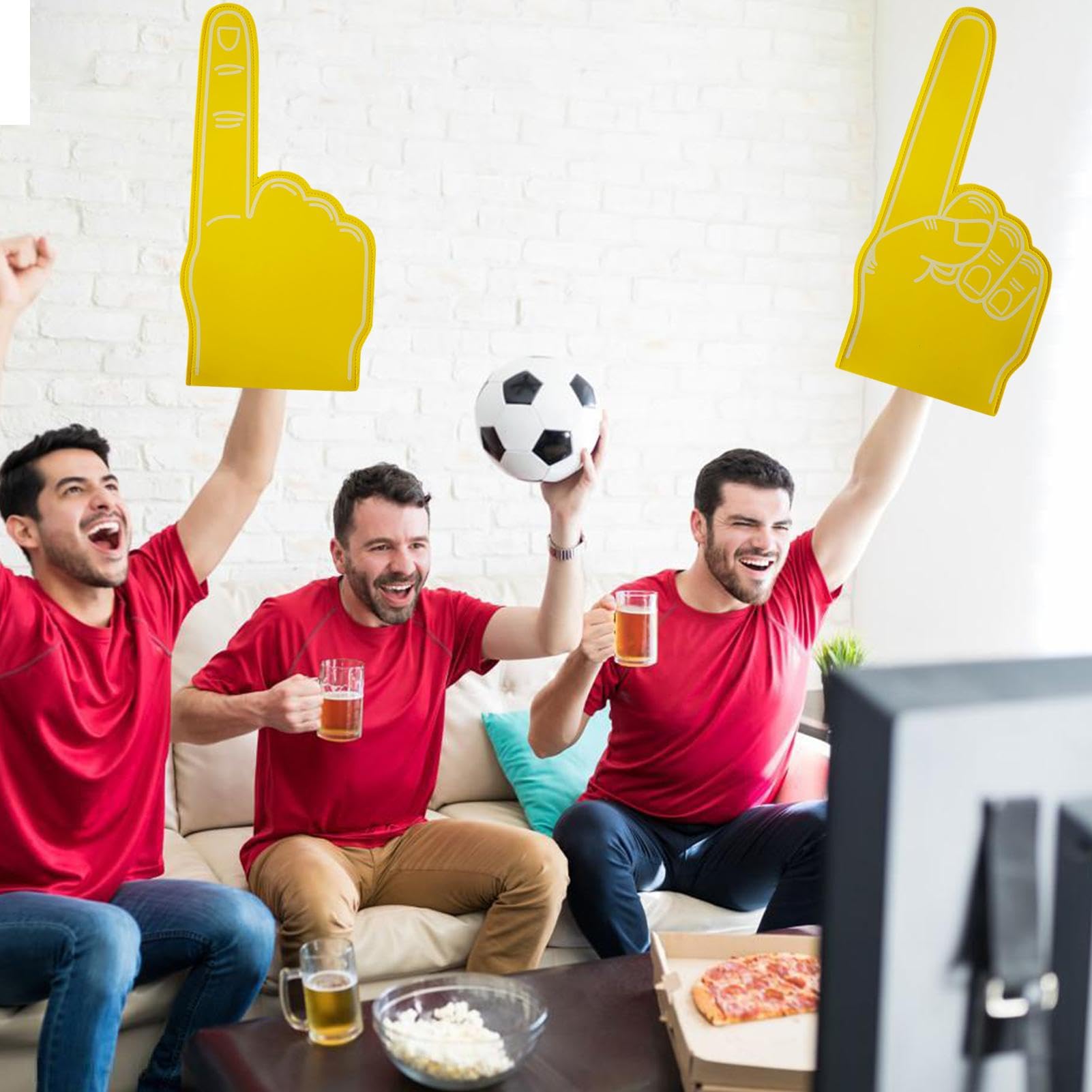 Doigt géant en mousse, doigts en mousse de pom-pom girl,Doigt en mousse pour fan de sport de 18 pouces - Main en mousse vierge , accessoires de pom-pom girl pour événements sportifs, jeux, école et af - 3