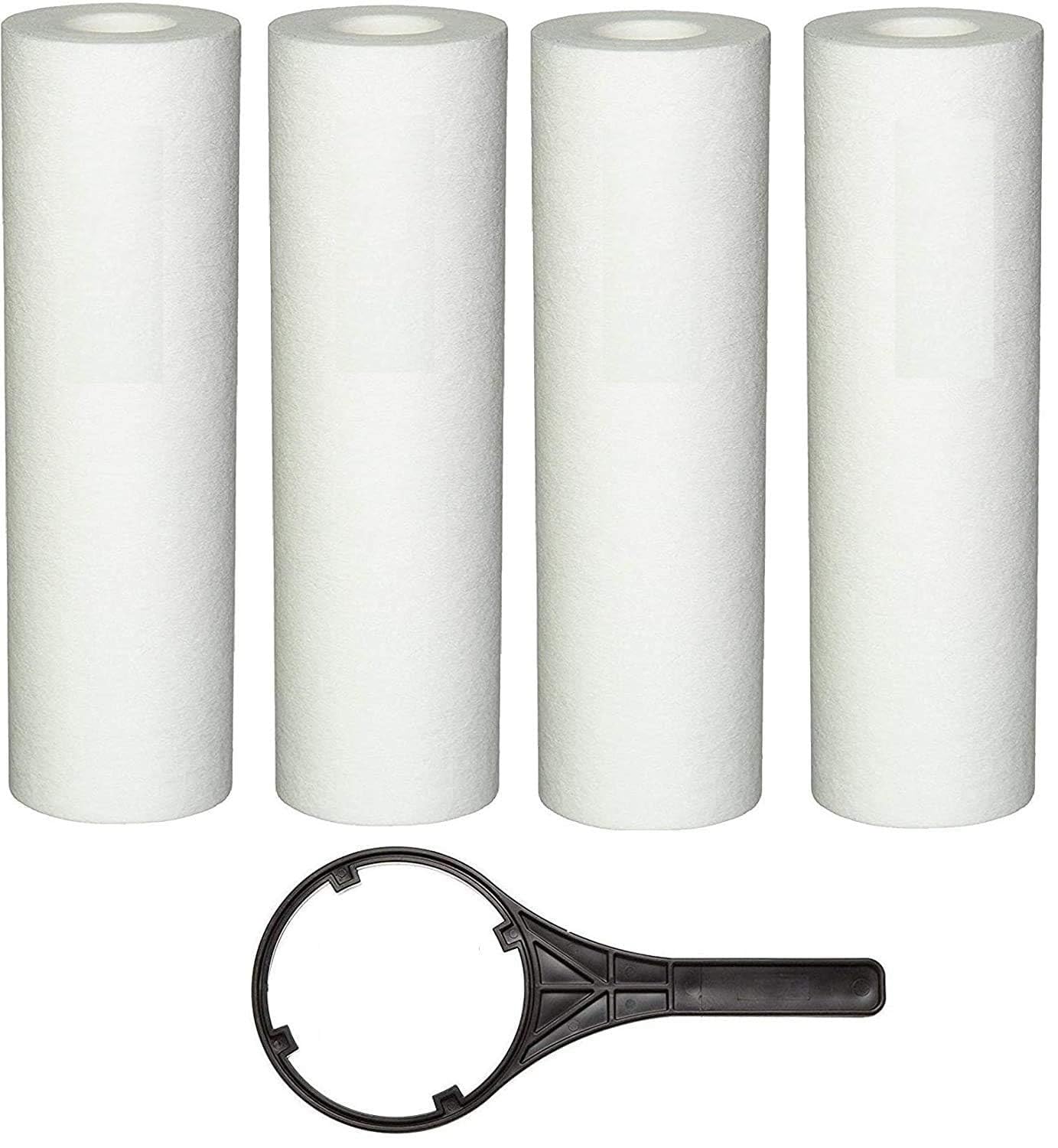 PP Spun Filter + 1 Spanner for All Types of RO Water purifiers (10 Inch, 5 Micron) Ro Housing Sediment Filters | Replacement Spun Filter Cartridge Pre Filter Candle (4)-image-24
