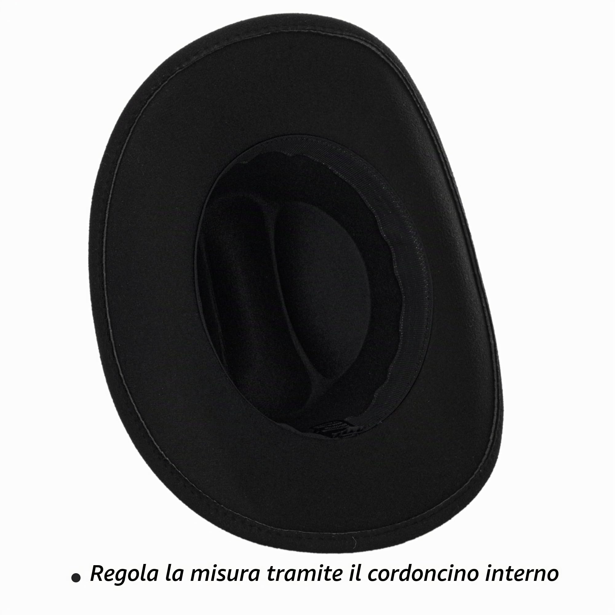 Cowboy Hat for Men Women Classic Felt Roll Up Brim Fedora Cowgirl Hat Western Cowboy Hat with Belt Buckle