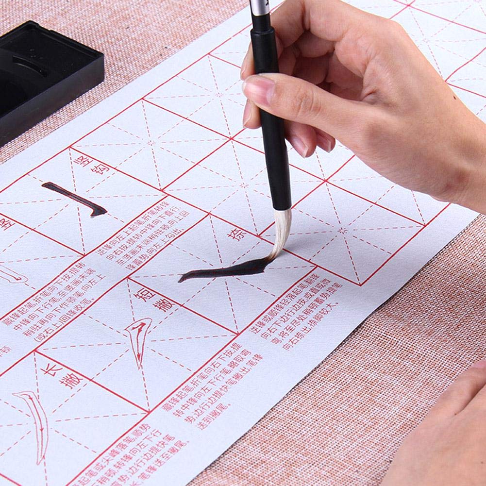 Fydun Ensemble de Calligraphie Traditionnelle Chinoise, avec Stylo Pinceau Kit de boîte à Outils de Papier d'écriture d'encre pour Les débutants en écriture et Peinture