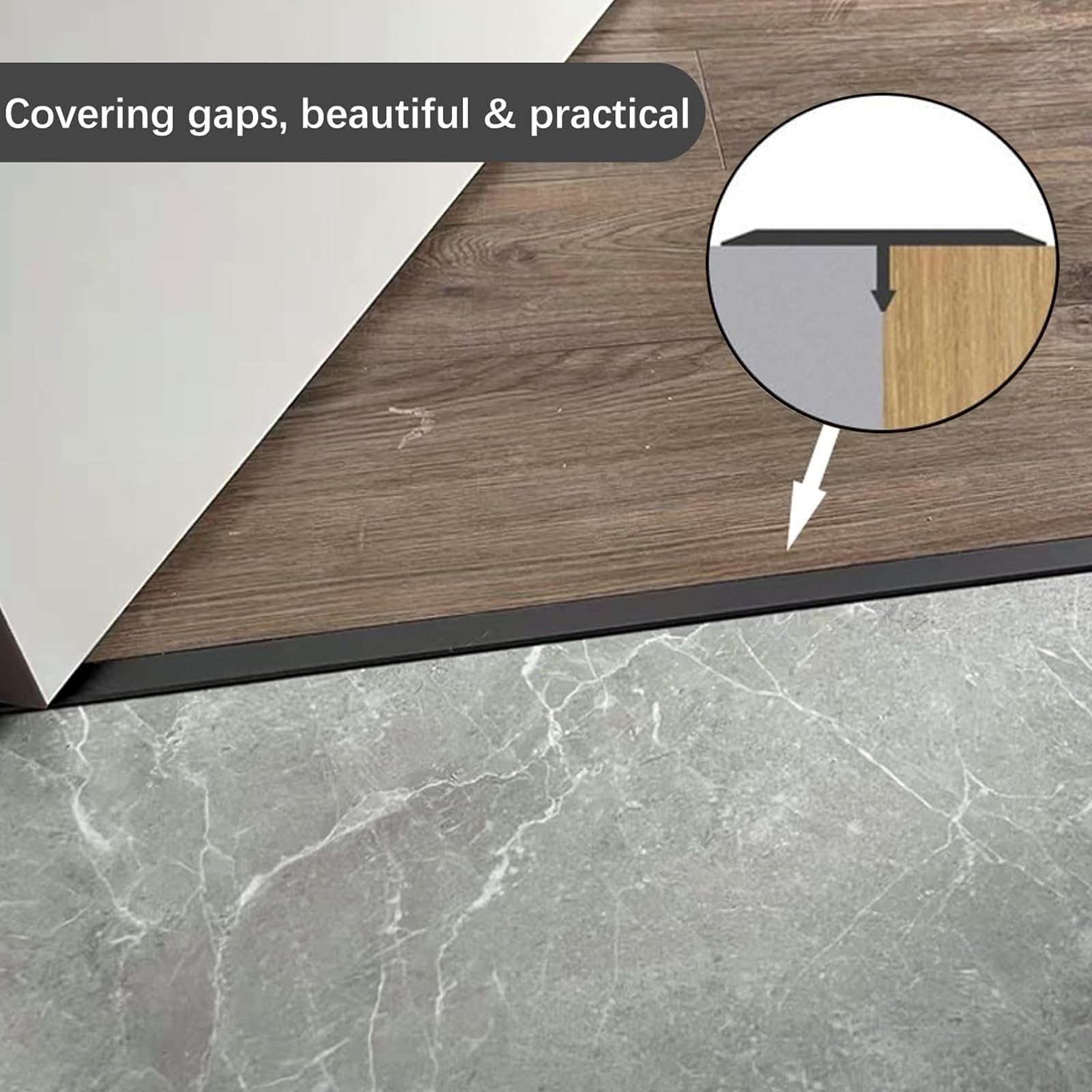 Tapajuntas Suelo Moldura En T Perfil De Transición Tira De Transición De Piso, Longitud 90cm Ancho 15 22 25mm, Listón De Transición Al Suelo 3 Piezas, Conector De Perfil De Aluminio(Champagne,3Pcs (90