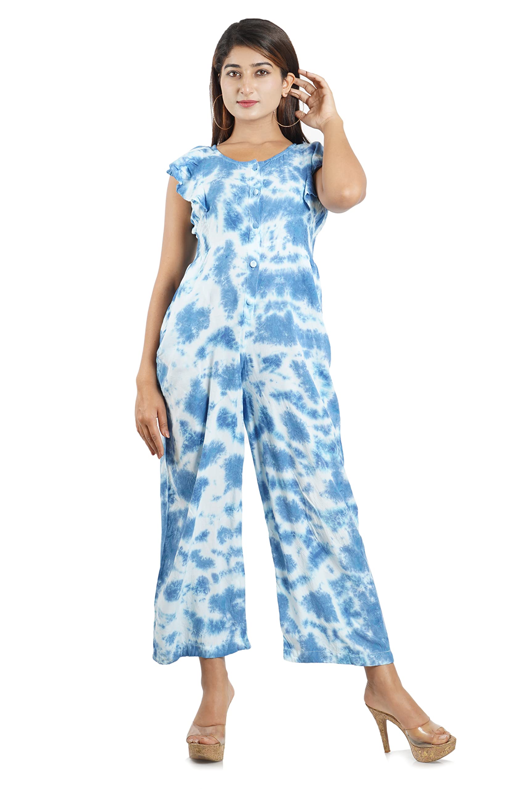 Rainbow texfab tye and dye women jumpsuit