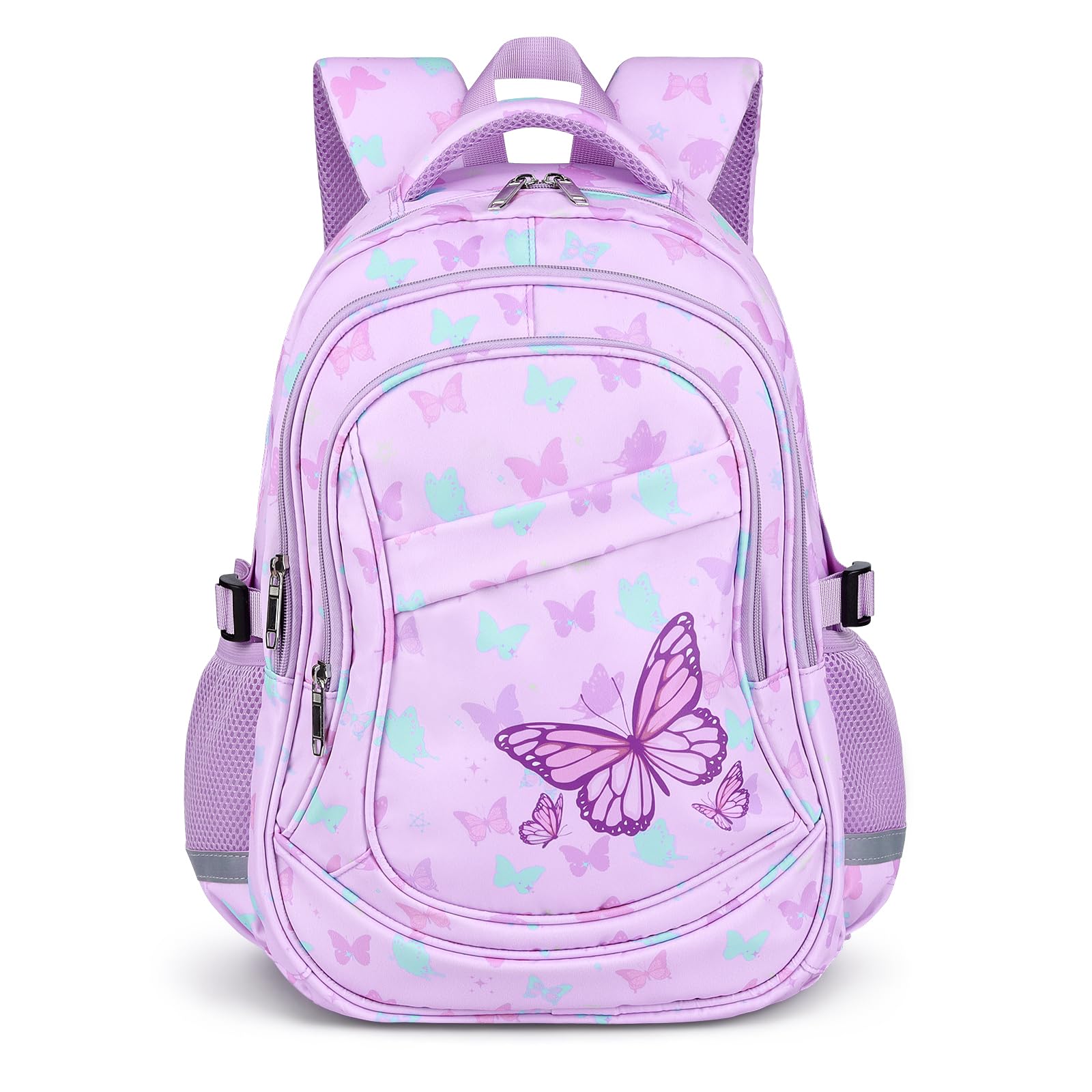 decalsweet Sac a dos Enfant, Grande Cartable Fille Primaire College Violet