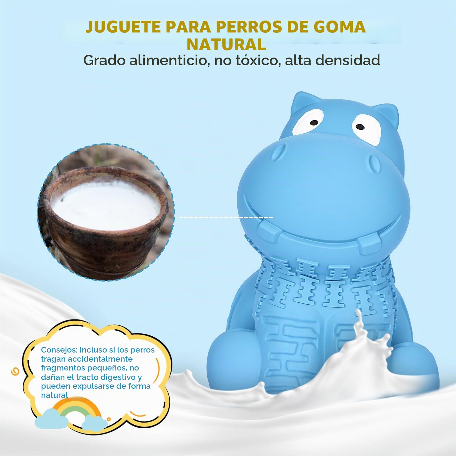 petizer Squeaky, Juguete para Perros Indestructible para masticadores agresivos, Juguete de Seguridad para Perros, Caucho Natural para Perros pequeños/medianos/Grandes