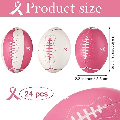 Miniatura 2 de 24 bolas de estrés para concientización sobre el cáncer de mama, bolas de estrés con cinta rosa para regalos de conciencia de senos, regalos de