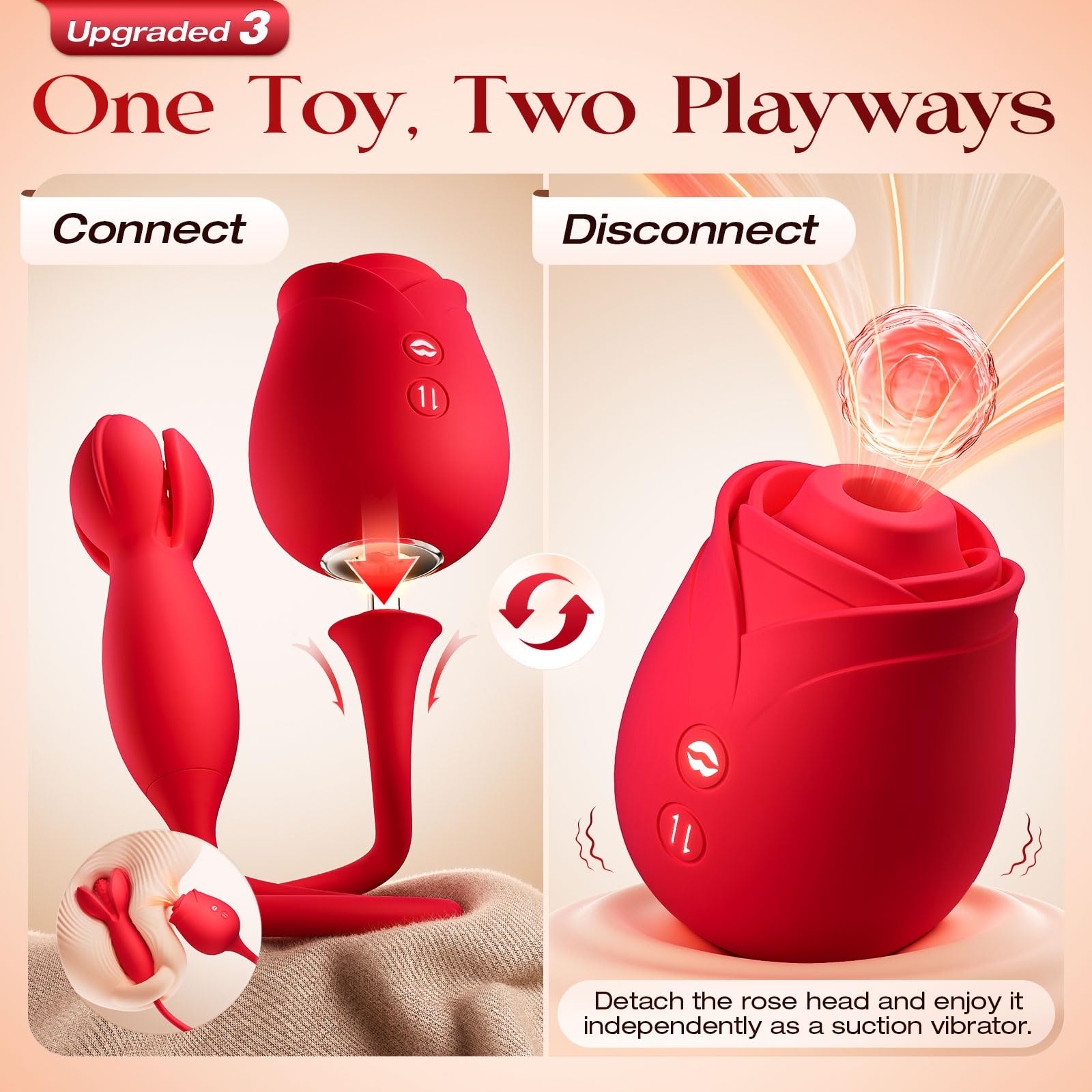 Vibrator Sex Toys for Women - MOOLIGlRL Upgraded Flapping Adult Toys Clitoral Stimulator Vibrater, 10 Modes Female Couples Adult Sex Toy Mini Egg Discreet Vibrators for Clit Nipple Anal Stimulation: Warm Red
