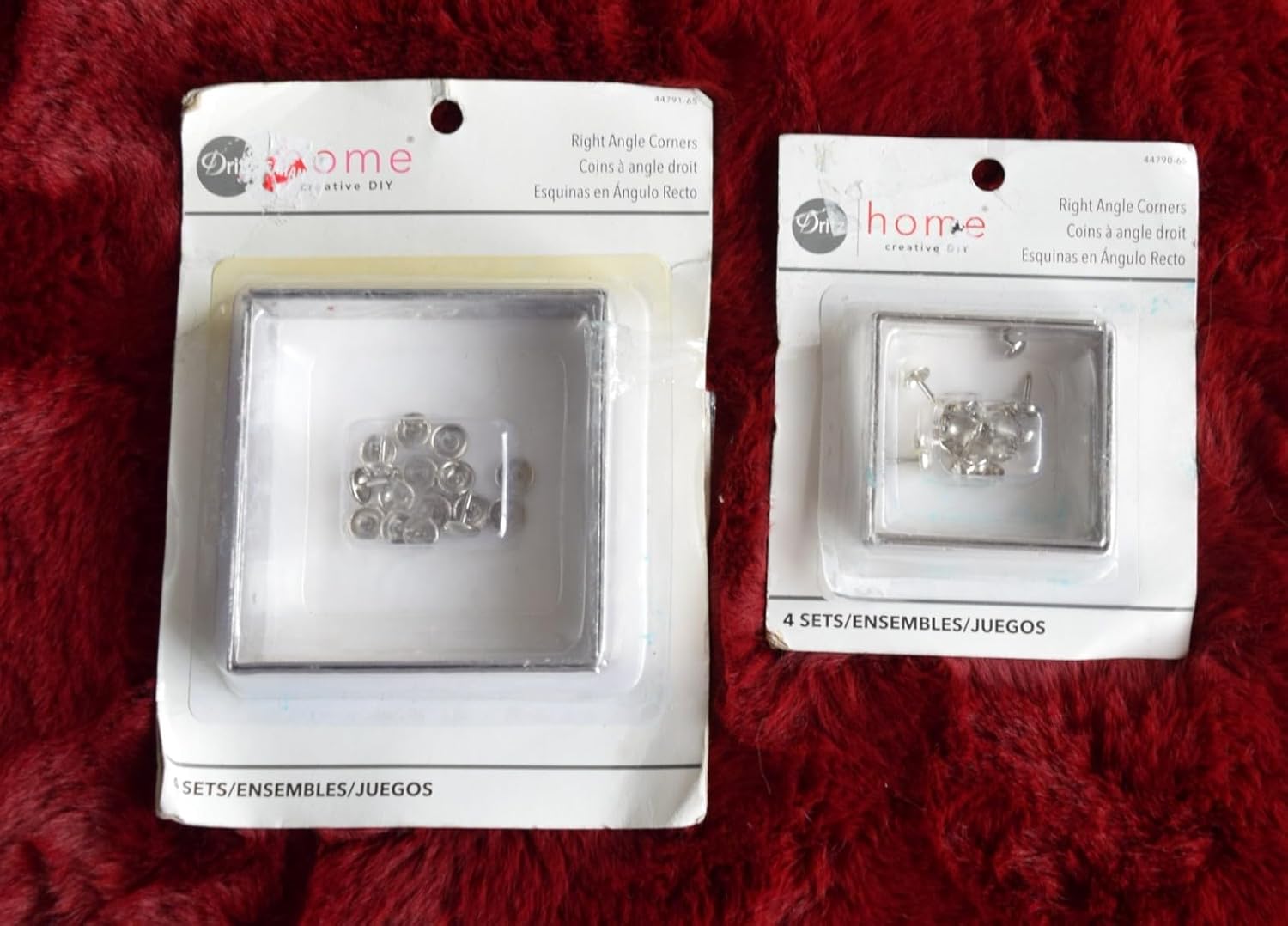 MLK Right Angle Corner MLK Silver Tone 2"&3" 2 Sets of 4 Plated Iron NIP