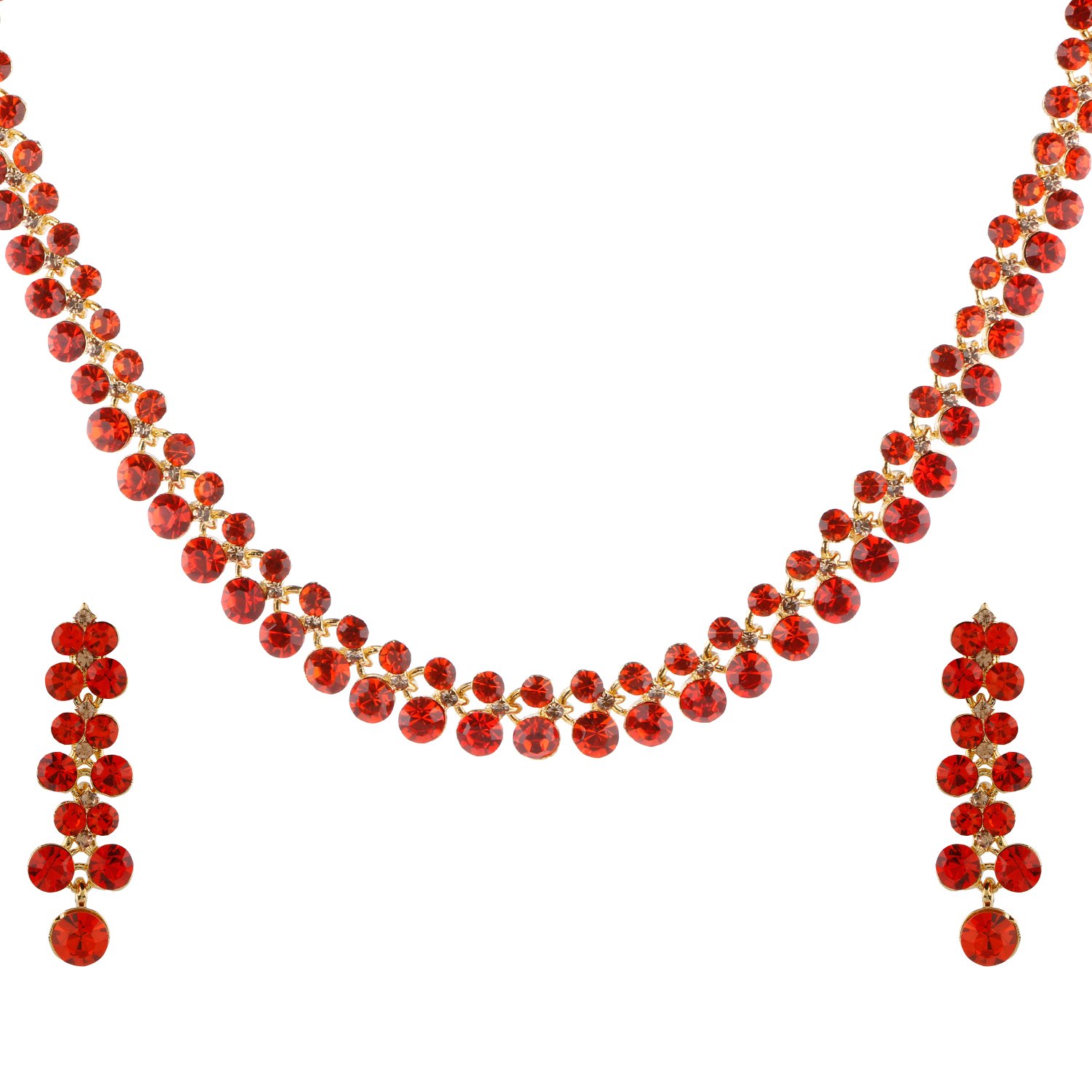 Swasti Jewels Made with Sparkling Swiss Crystals Necklace and Earrings for Women Orange (B07DRPRGPN) Amazon Price History, Amazon Price Tracker