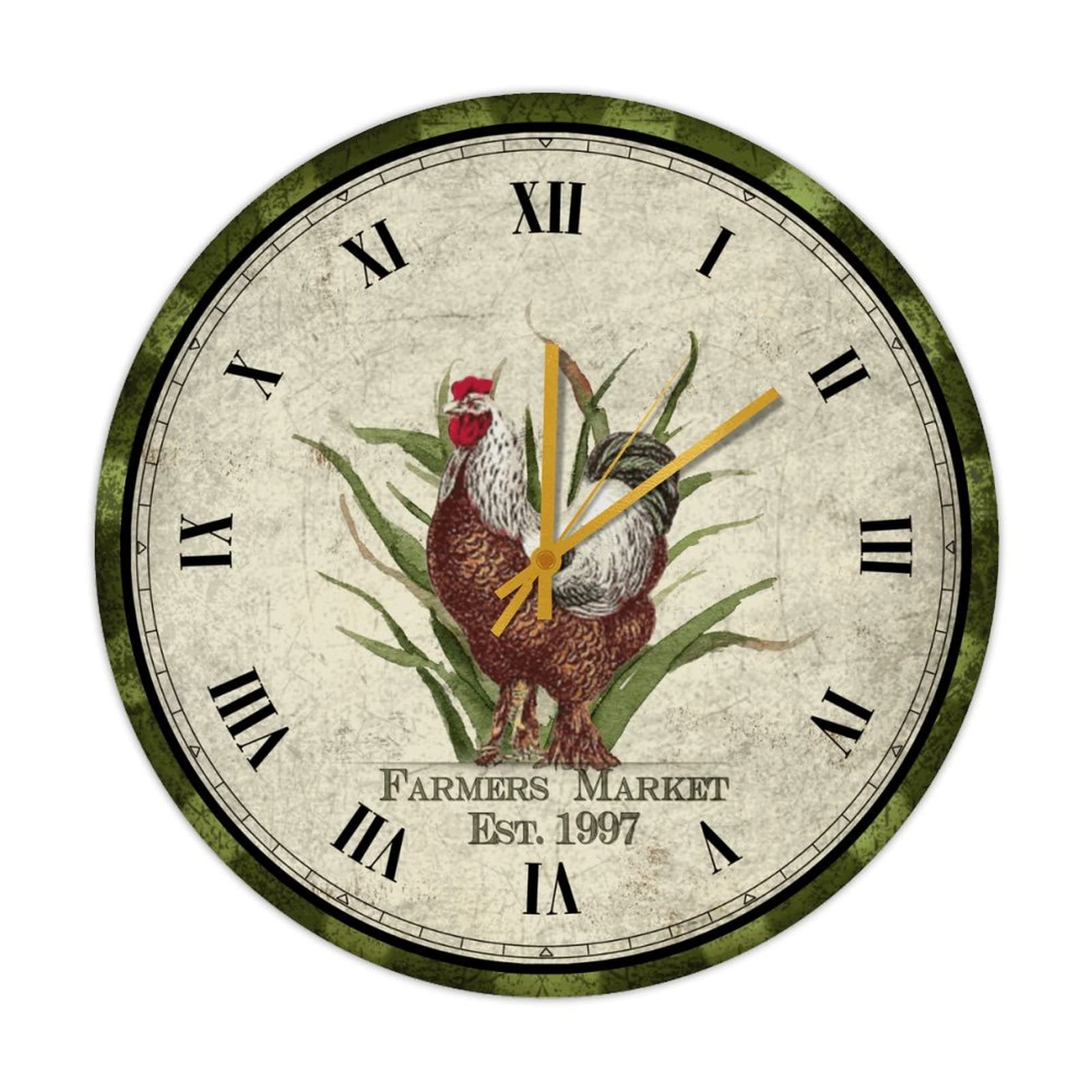 Horloge murale coq style shabby chic en bois pour décorer votre cuisine rustique