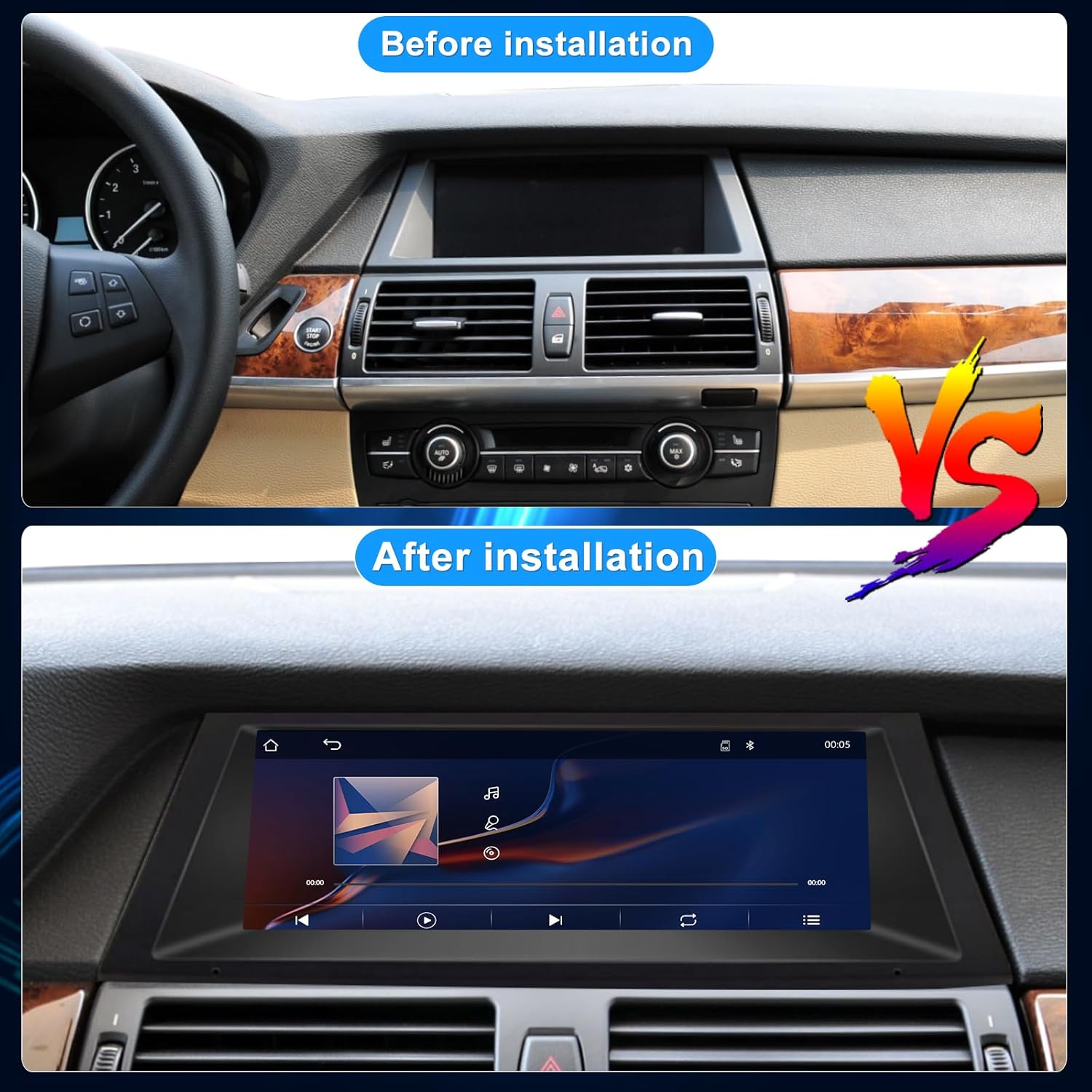 8.8" Linux CarPlay Screen for BMW E70 2010-2013 Years CIC System, Wireless Android Auto Multimedia Car Radio Receiver, GPS Navigation