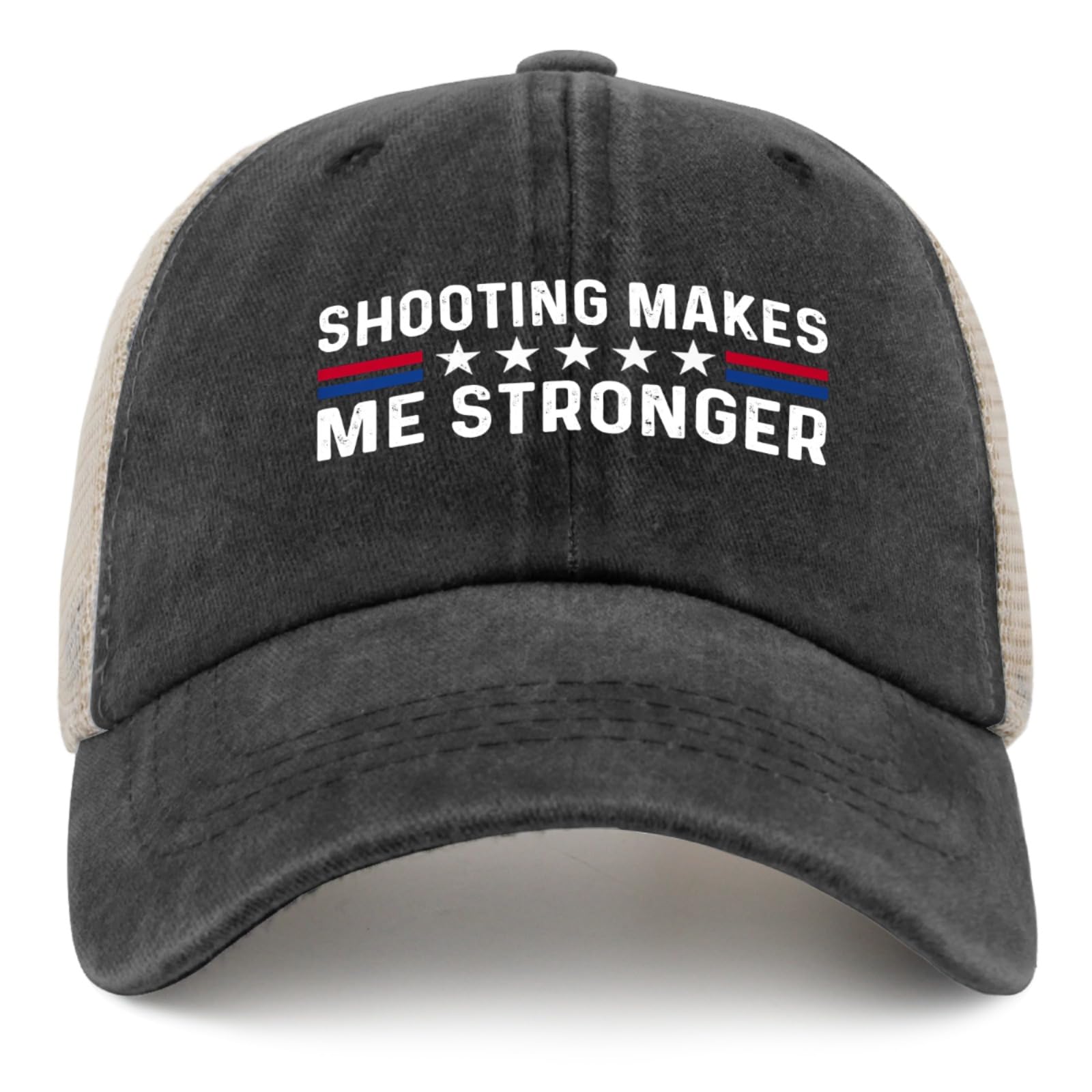 Anceky Trump Hat Shooting Makes Me Stronger Hat Trucker Hat Men Funny Baseball Caps Funny Birthday Gifts Black