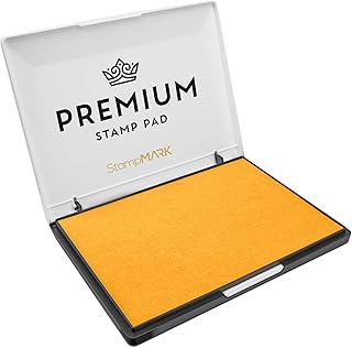 StampMark Bloc de sellos tamaño extragrande, color amarillo oscuro, elige entre 15 colores de tinta