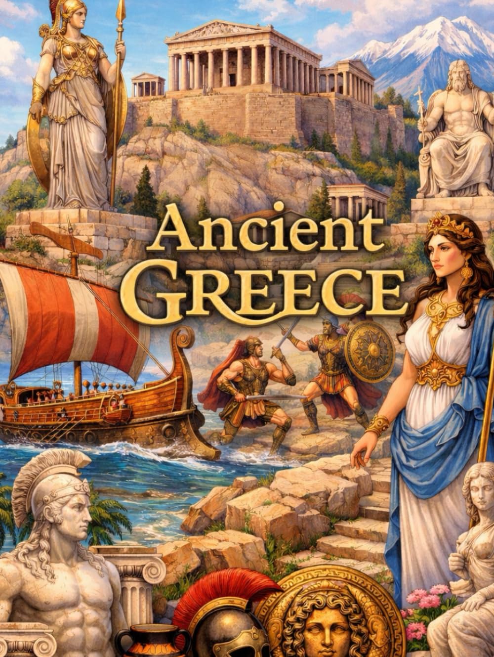Ancient Greece: a stunning colouring book for adults