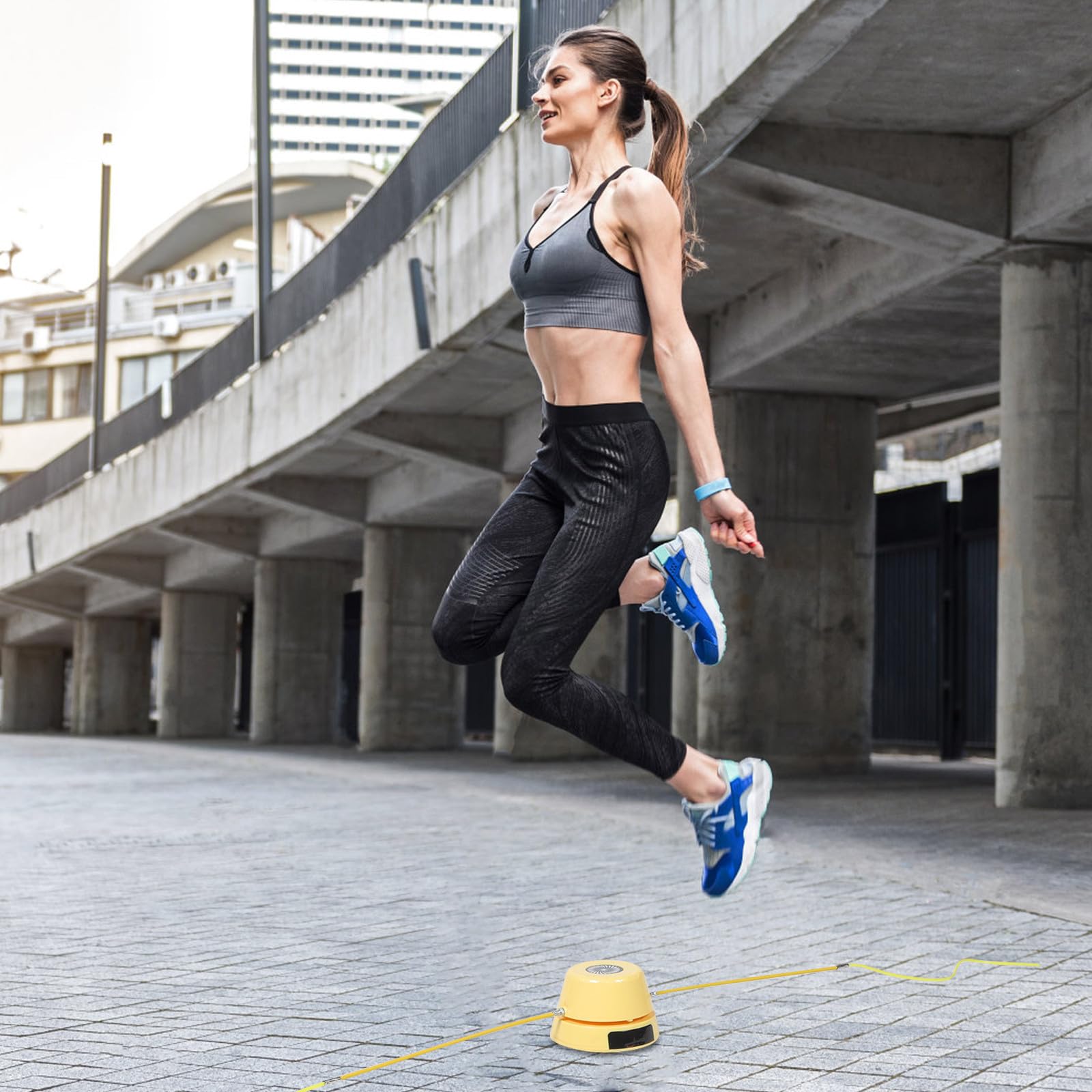 Luxshiny Corde à Sauter Automatique Électronique sans Fil en Abs Compteur USB Facile à Transporter pour Entraînement Fitness en Extérieur