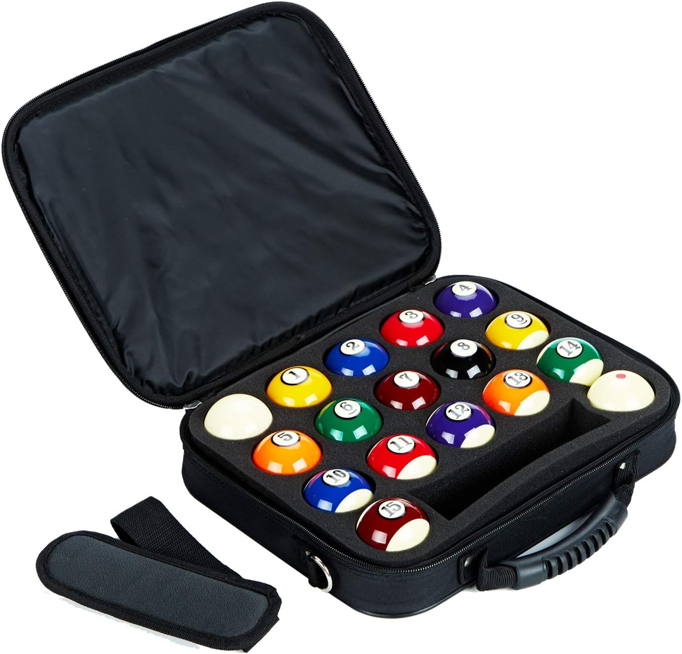 Collapsar Pool Balls Carrying Case, Nylon Travel Holder for One Set of Billiard Balls
