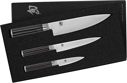 Miniatura 2 de Shun Cutlery Classic - Juego de cuchillos de inicio de 3 piezas incluye cuchillo de chef de 8 pulgadas cuchillo de pelar de 35 pulgadas y cuchillo