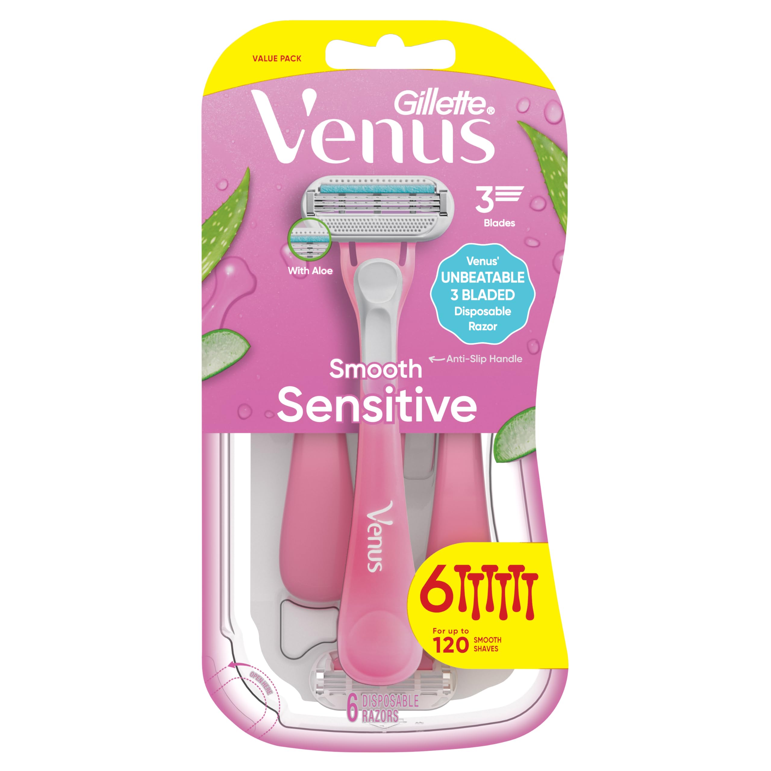 Gillette Venus Sensitive Disposable Razors for Women