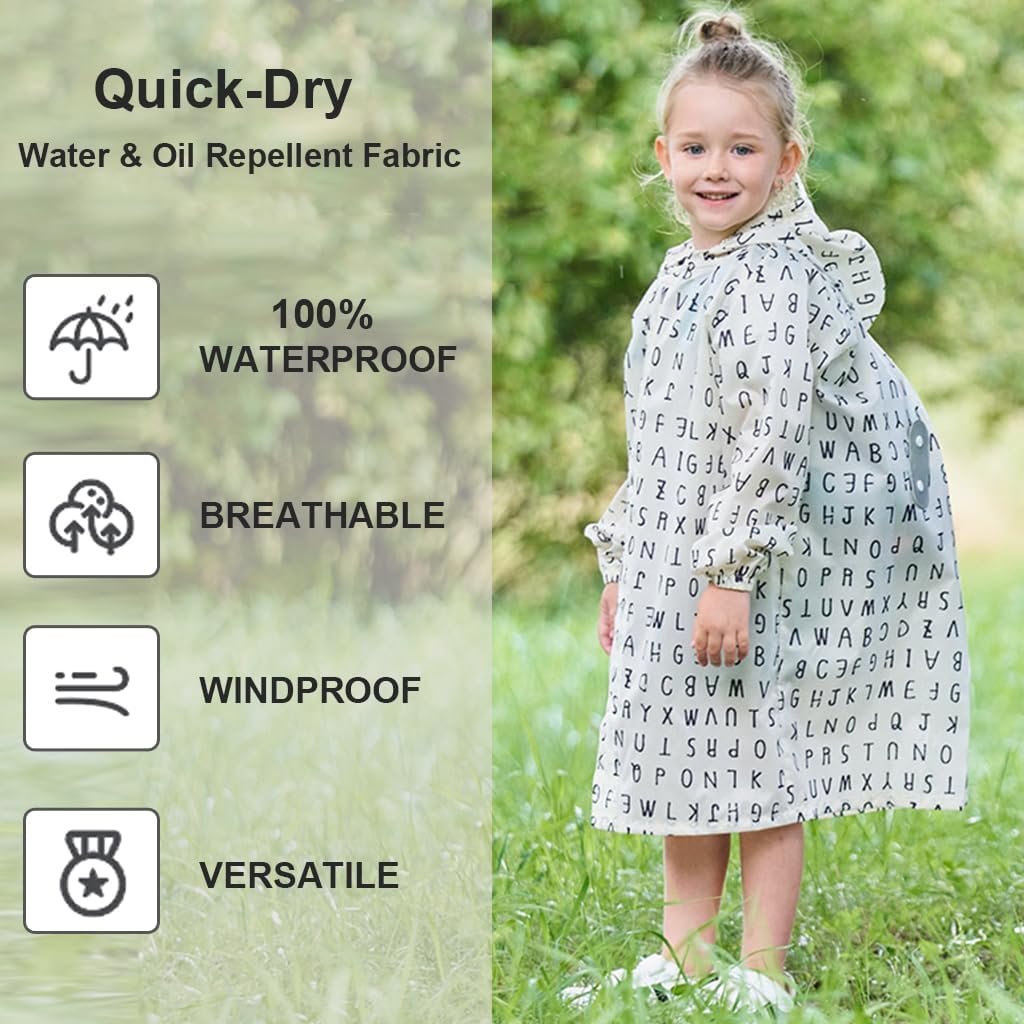 Toddler Kids Raincoat Boys Girls Rain Jacket Lightweight Rain Poncho Waterproof Outwear Rainwear - Image 5