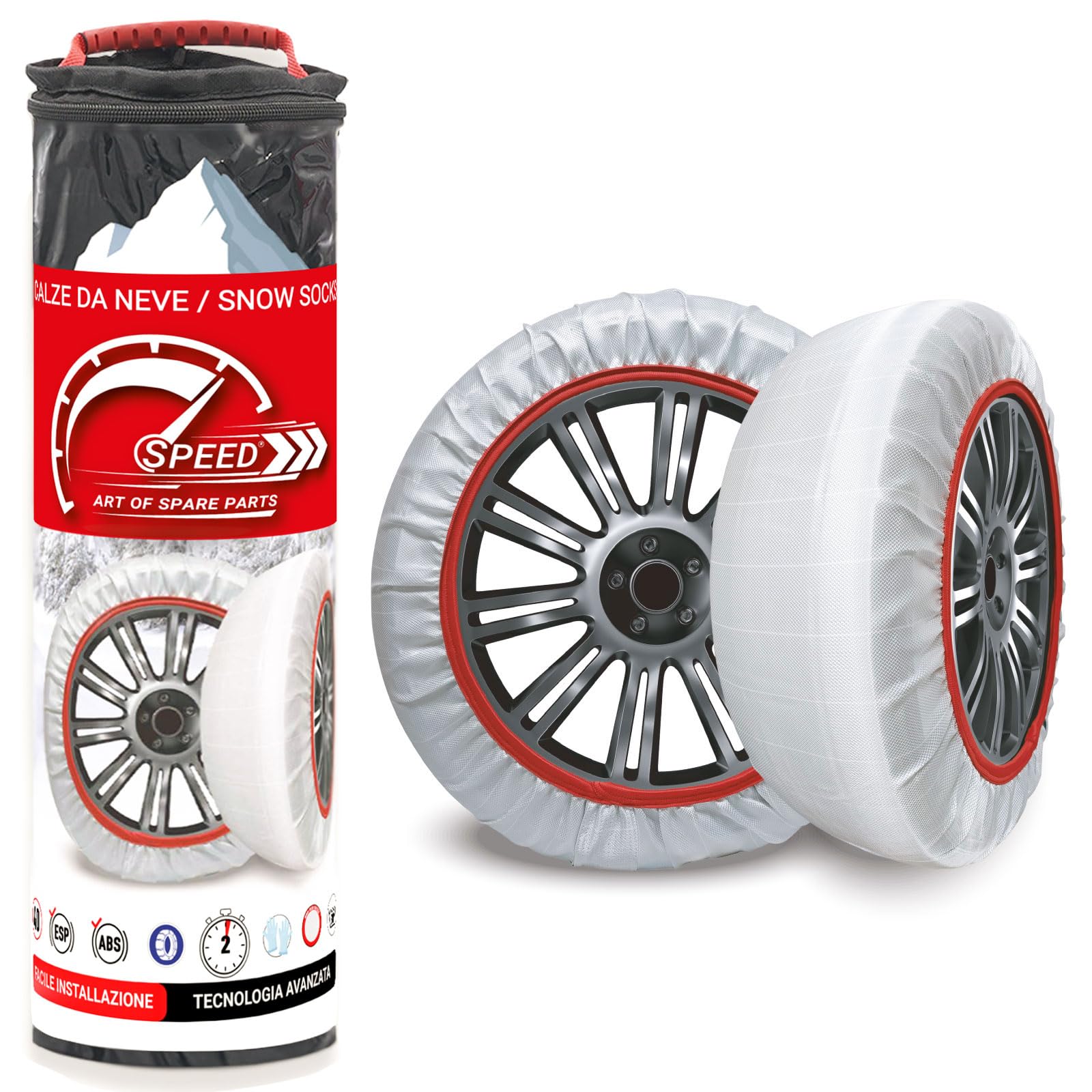 Speed Calze da Neve OMOLOGATE EN 16662-1 per Pneumatici GOMME 215/50 R 18