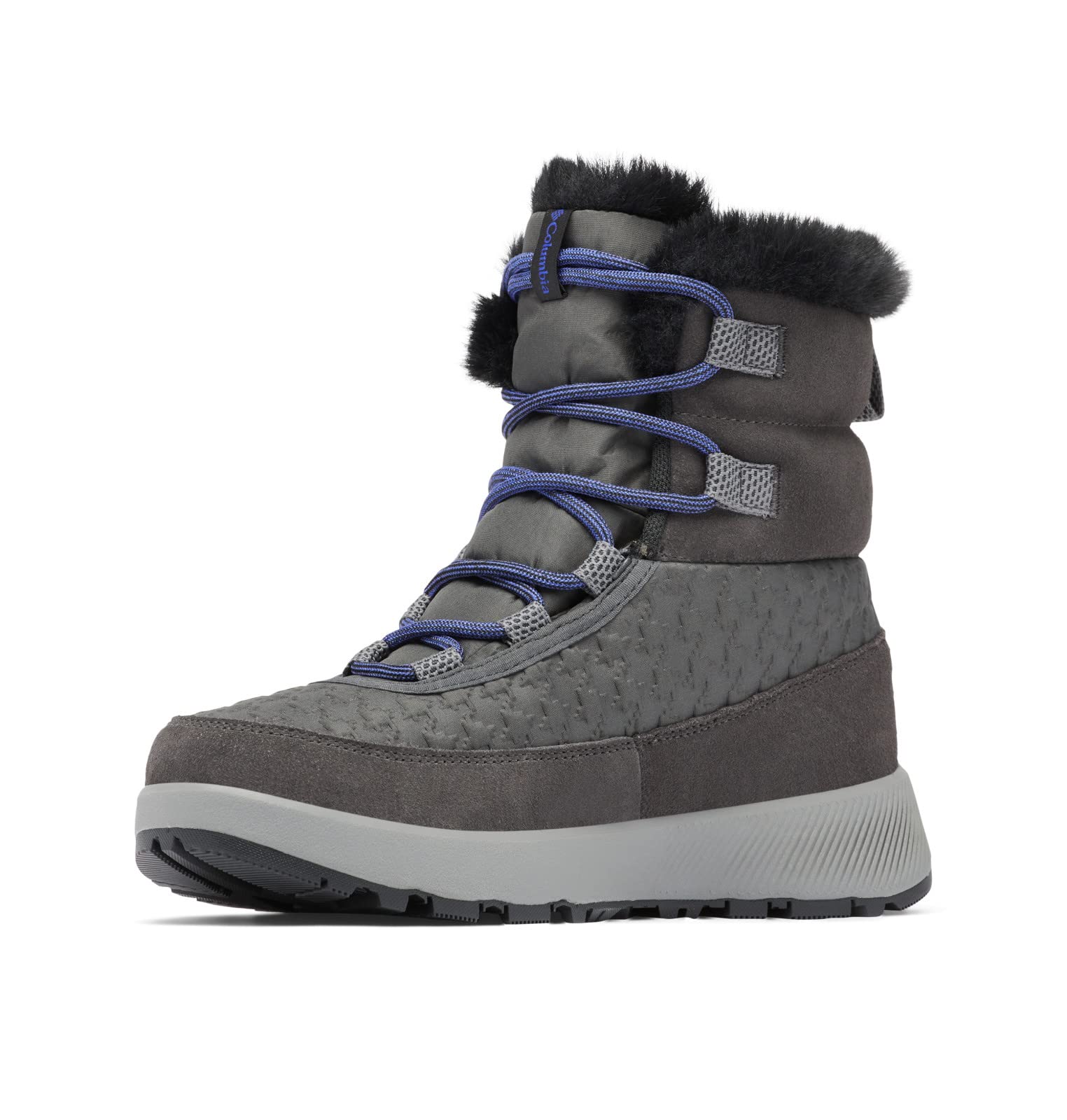 Columbia Women's Slopeside Peak Luxe, Shark/Clematis Blue, 9.5
