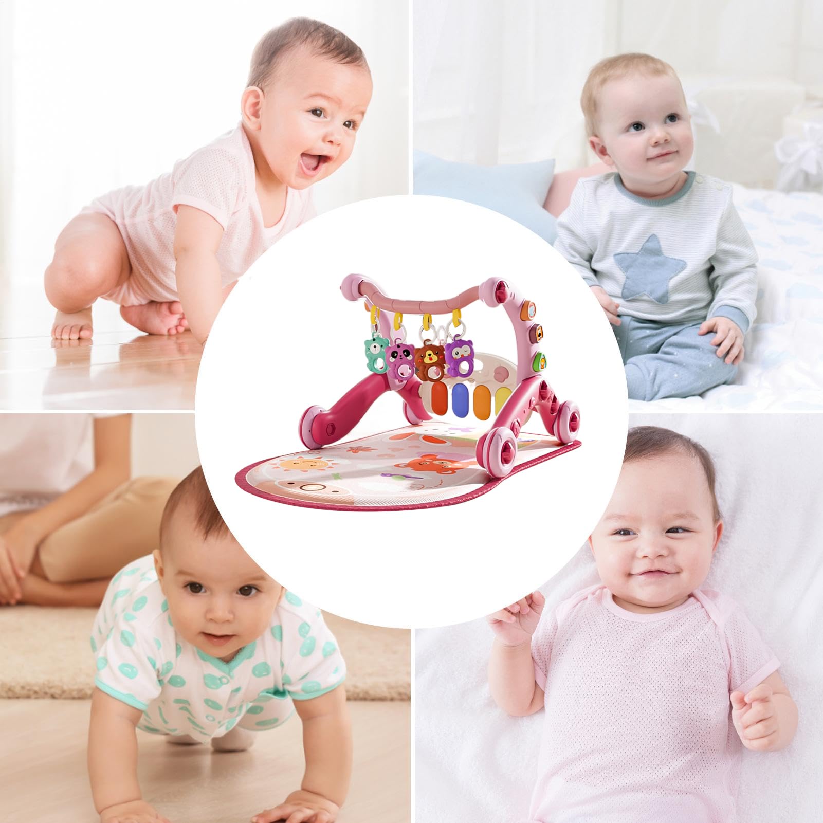 Alfombra para Bebé En Suelo - Alfombra Musical Sensorial Con Texturas | Alfombra Antideslizante Desarrollo Motriz Fino, Juguetes Interactivos para Guardería Y Hogar Infantil Estera