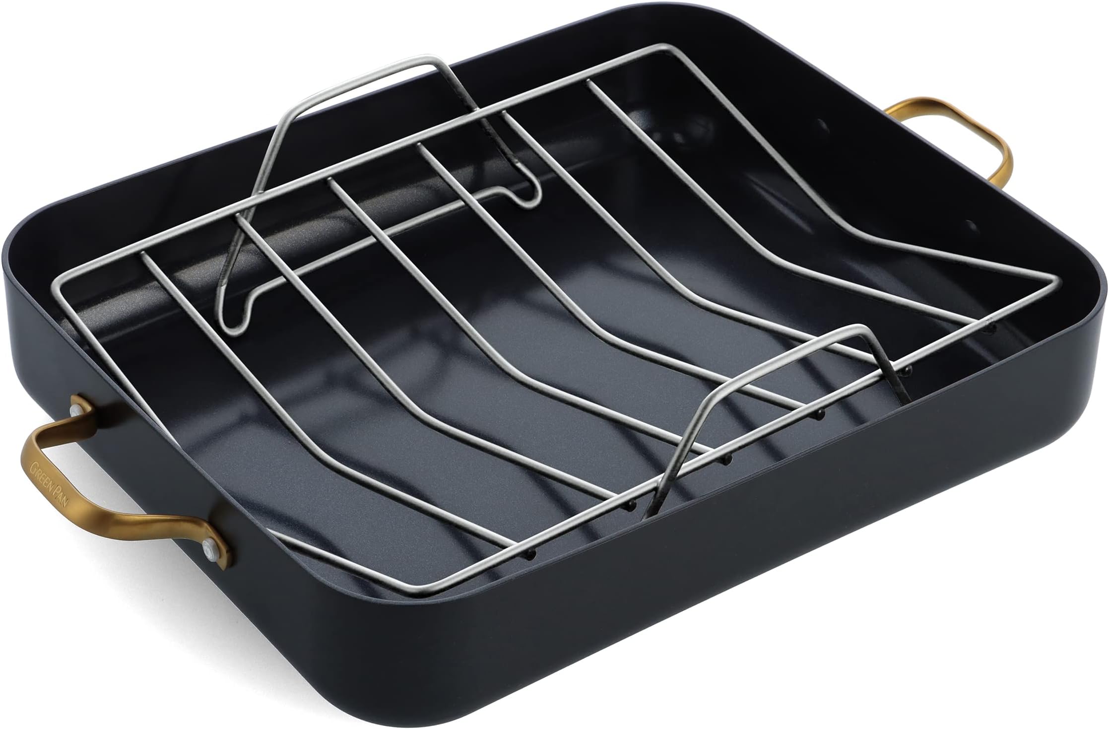 GreenPanReserve Healthy Ceramic Nonstick Roasting Pan, 13" x 16", Black
