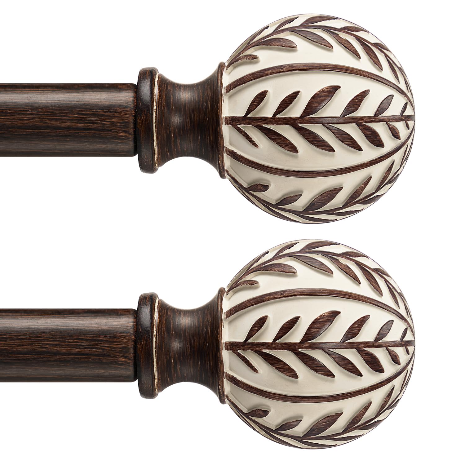 Boho Wood Curtain Rods - Rustic & Adjustable -21