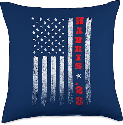 2028 Kamala Harris Presidential Election 2028 Kamala Harris - Almohada vintage para presidente de elección, 18.0 x 18.0 in, multicolor