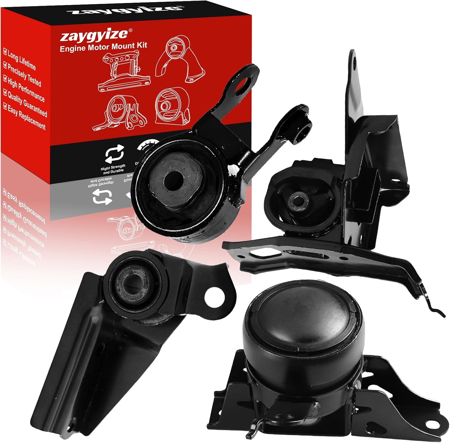 4Pcs Engine Motor Mounts Set - Compatible with Toyota Yaris 2006-2011 & 2015-2017 1.5L, Replace# A4254 A62087 A62044 A4237