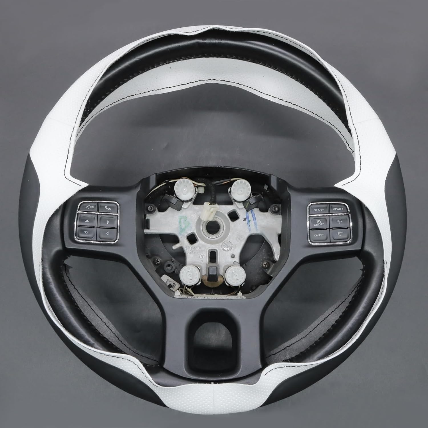 MEWANT Dodge RAM DIY Stitching Steering Wheel Cover Wrap for Dodge RAM 1500 2012-2018/1500 Classic 2019-2023/2500 2012-2018/3500 2012-2018/5500 2012-2018