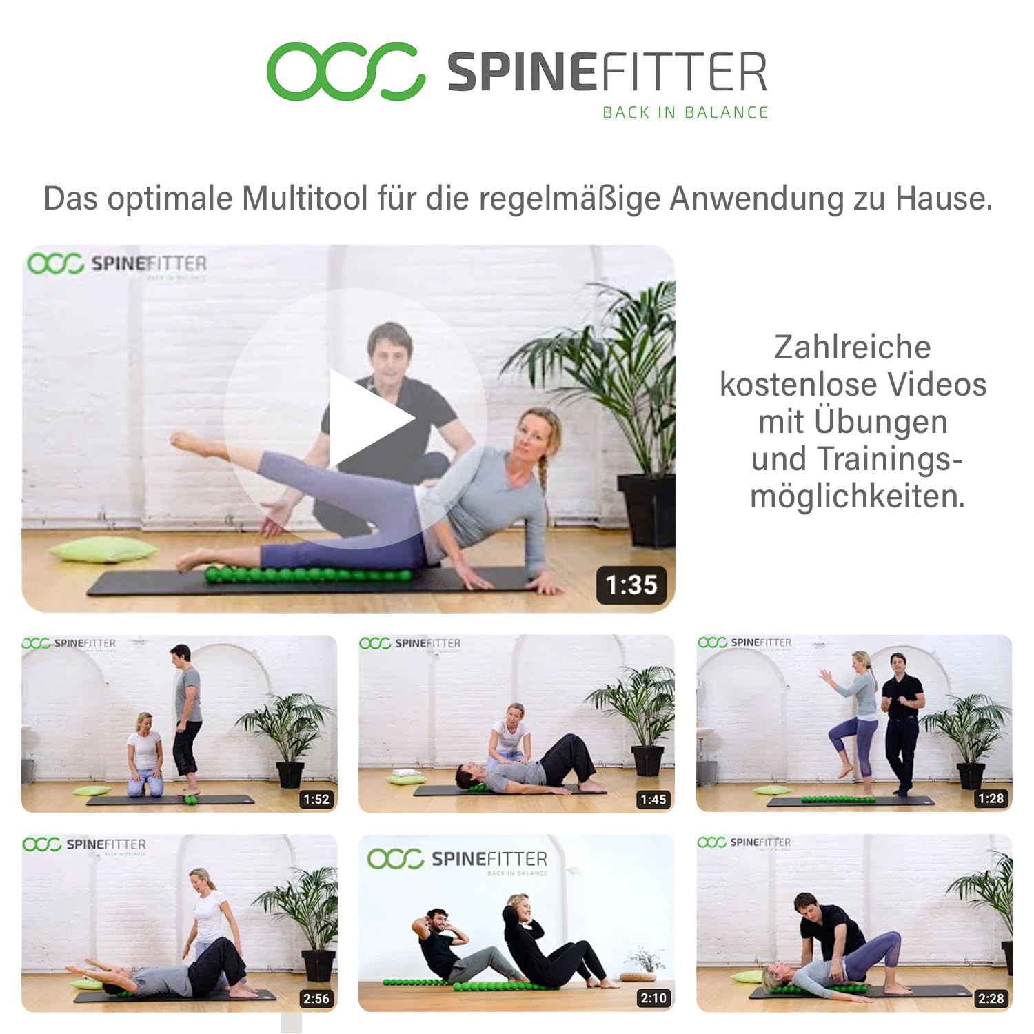 Sissel Spinefit Appareil de massage dos bleu soulager tensions blocages Pilates Yoga colonne vertébrale maison