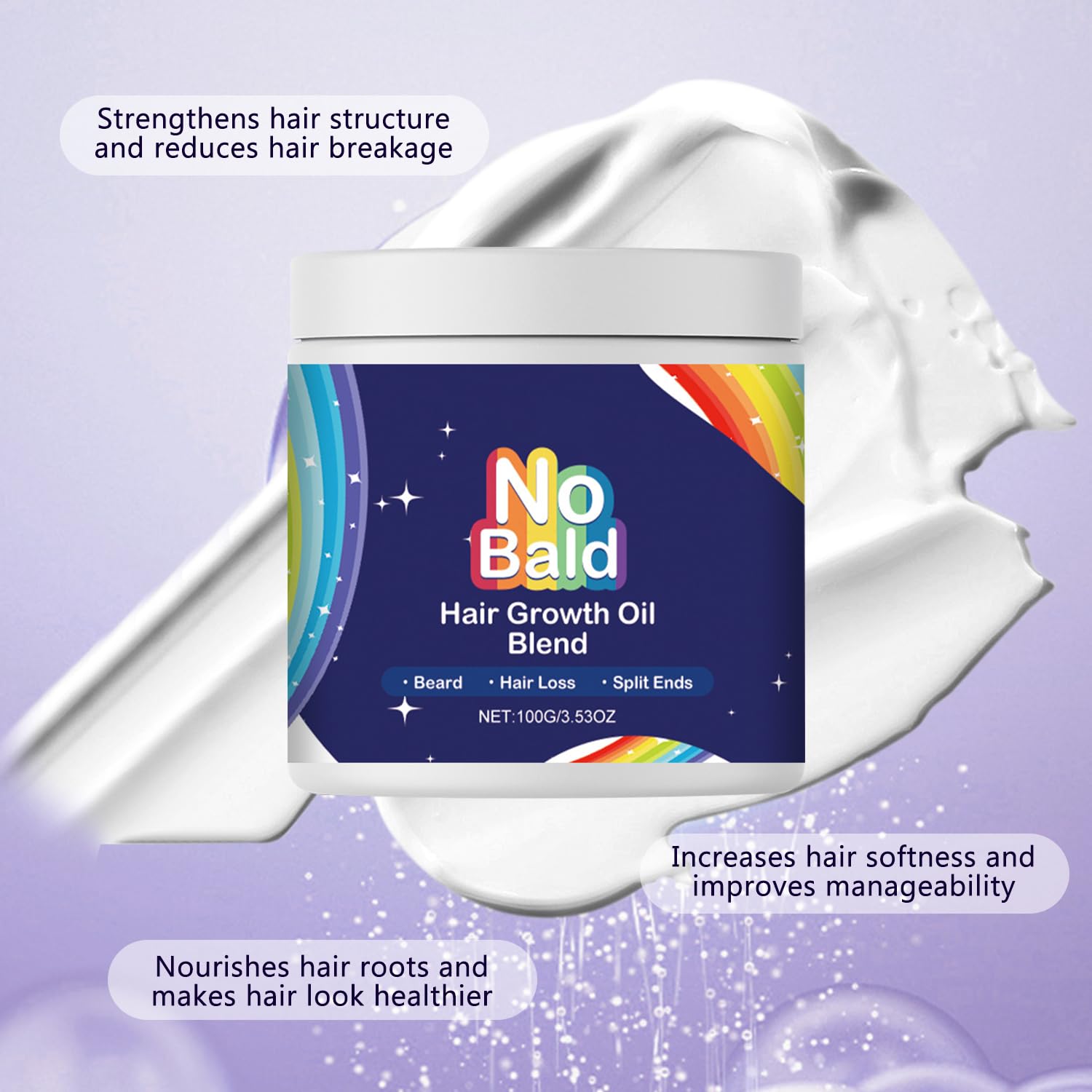 No Bald Hair Growth Oil Blend,Deep Conditioning Hair Mask,Hair Mask for Hair Growth,Hair Mask for All Hair Types