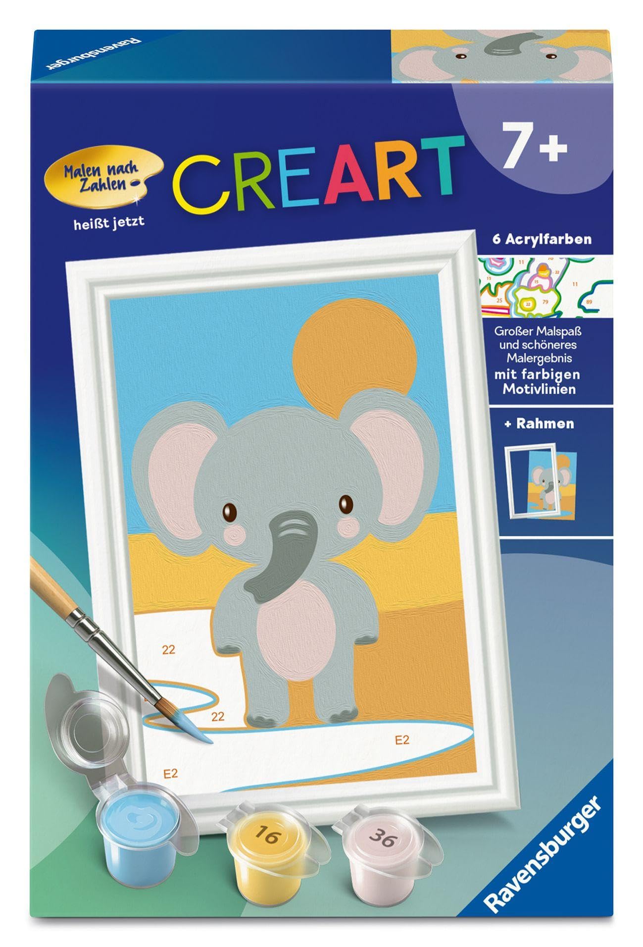 CreArt, Paint by Numbers Children - Cute Elephant
