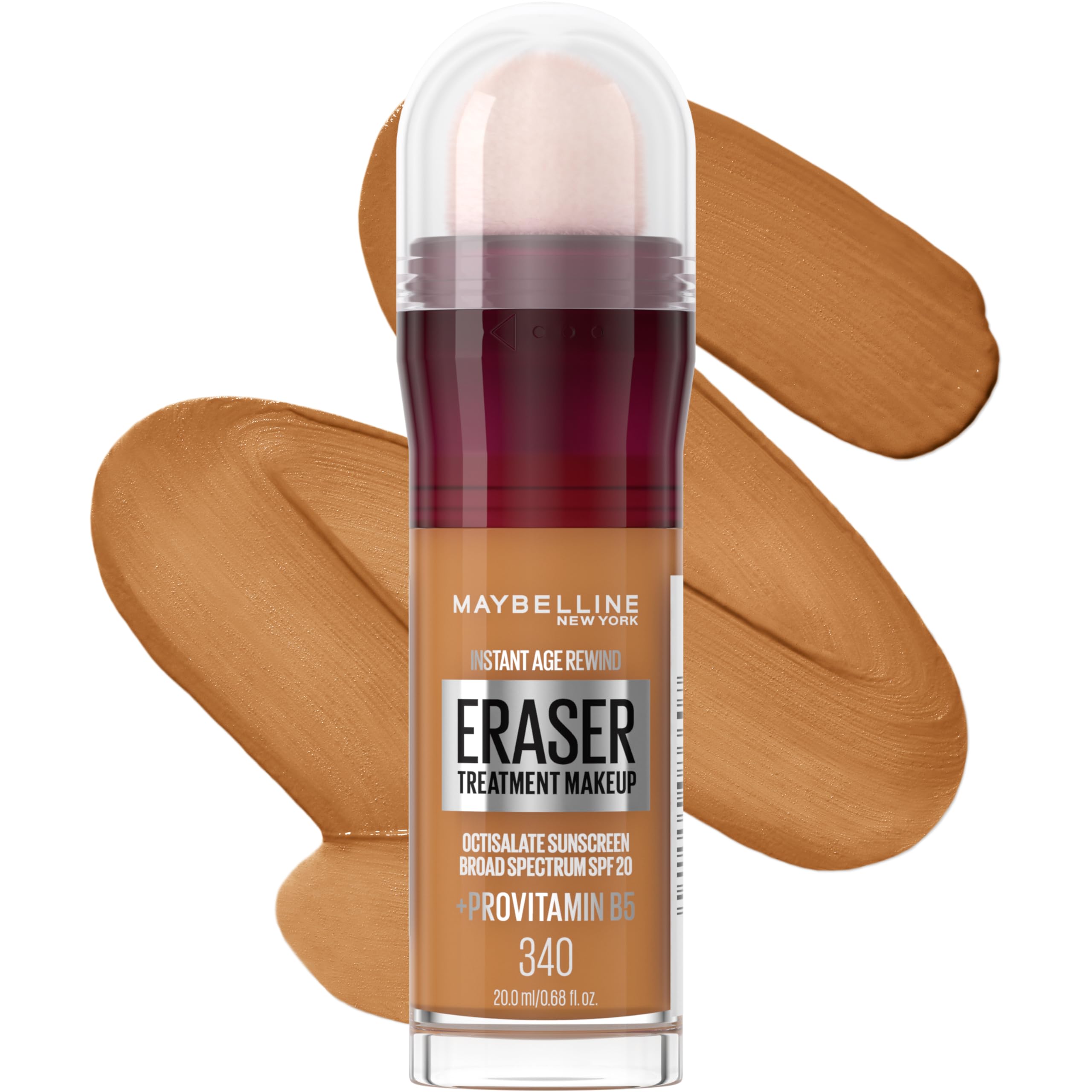 MAYBELLINEInstant Age Rewind Eraser Foundation with SPF 20 and Moisturizing ProVitamin B5, 340, 1 Count